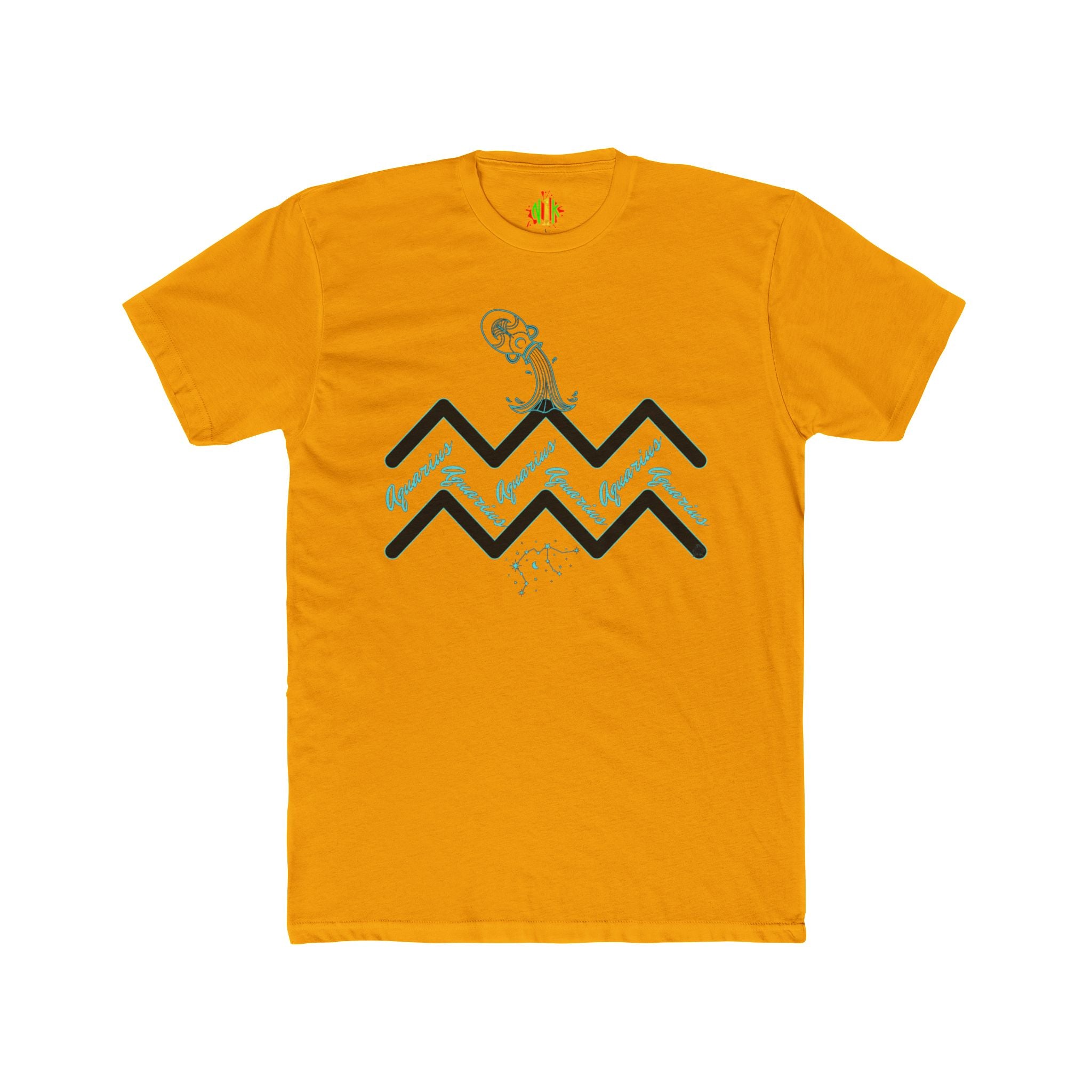 Watering Aquarius Zodiac Tee — Minimalist Wave Graphic "Aquarius" Shirt