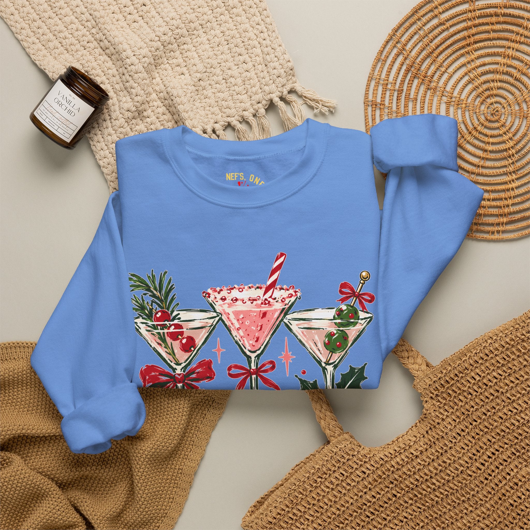Merry Martinis Christmas Cocktail Crewneck Sweatshirt