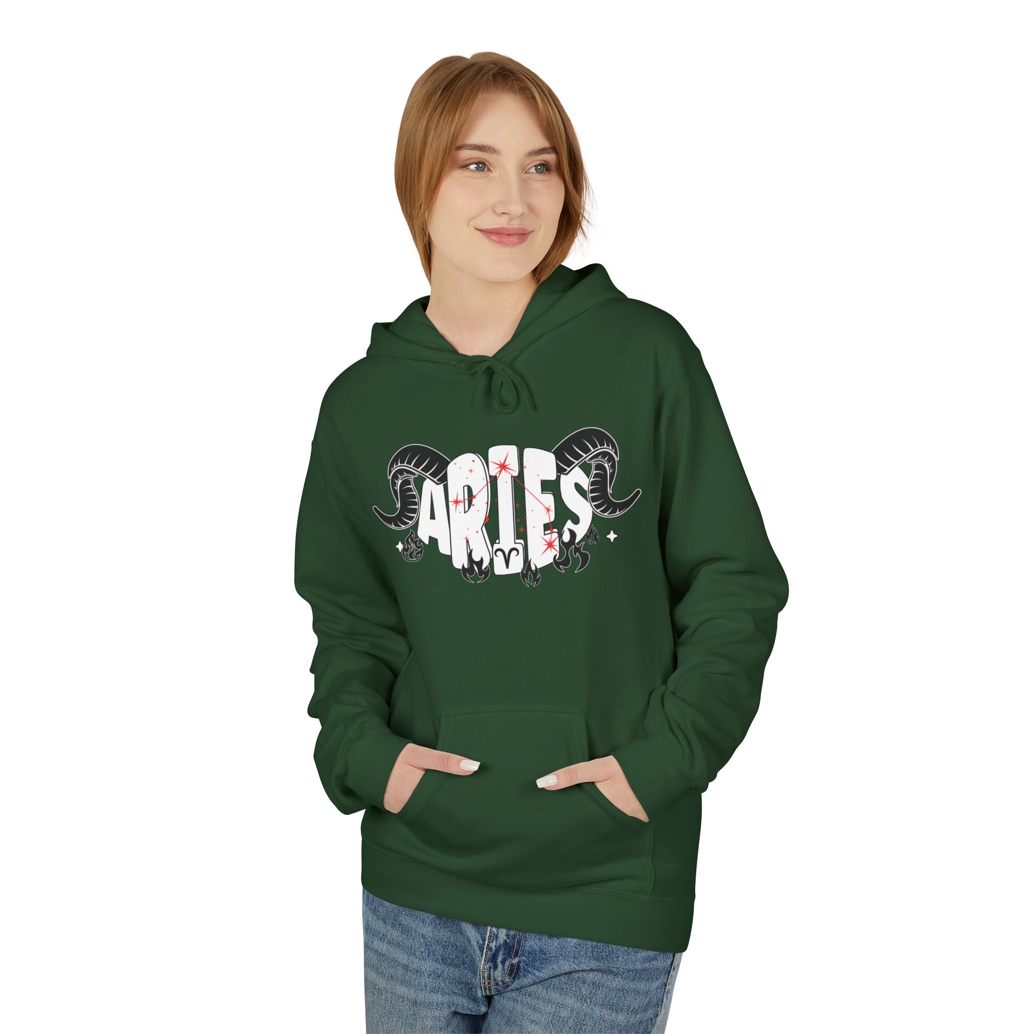 Aries Ram Zodiac Hoodie — Astrological Sign Graphic Pullover