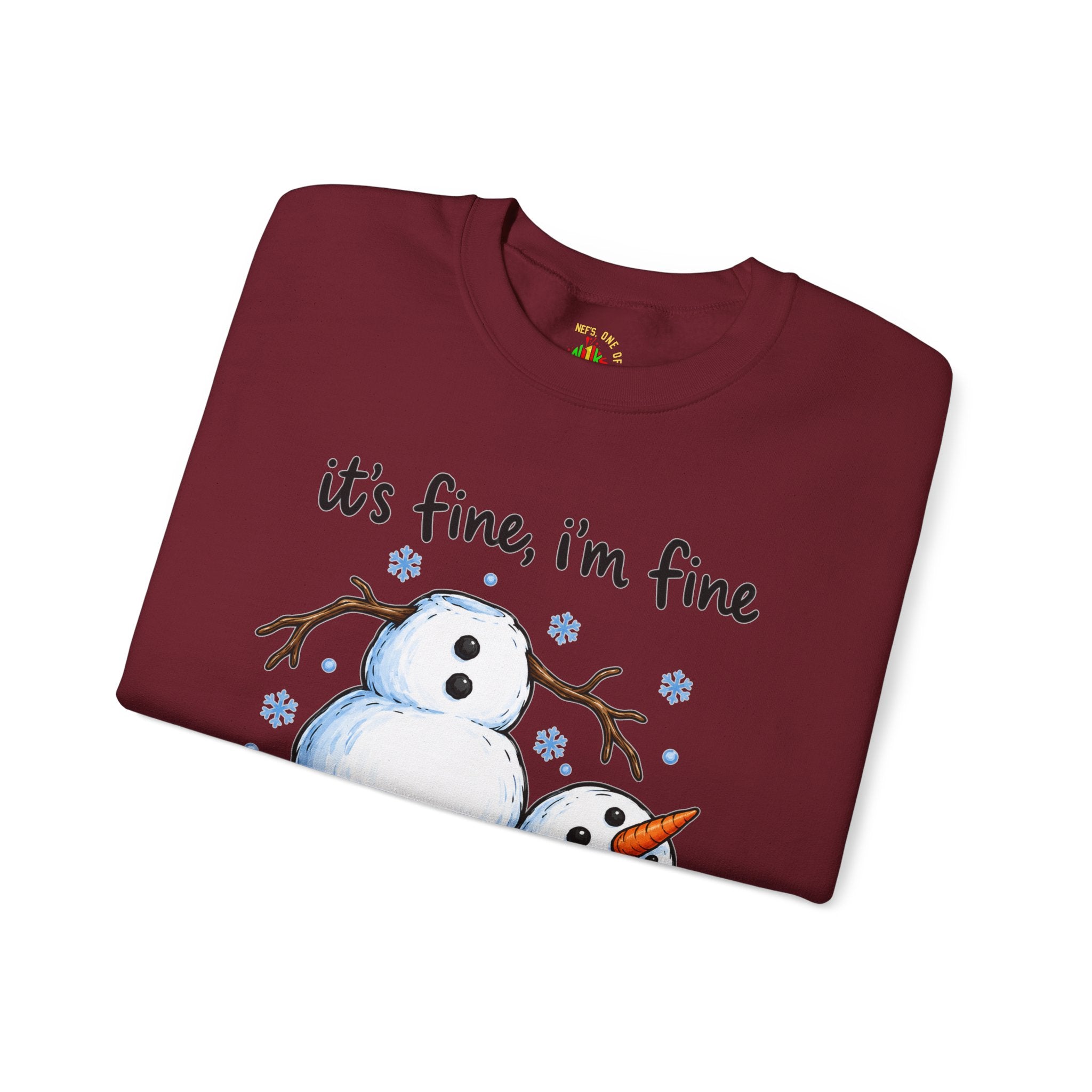 It’s Fine, I’m Fine, Everything Is Fine Snowman Christmas Sweatshirt