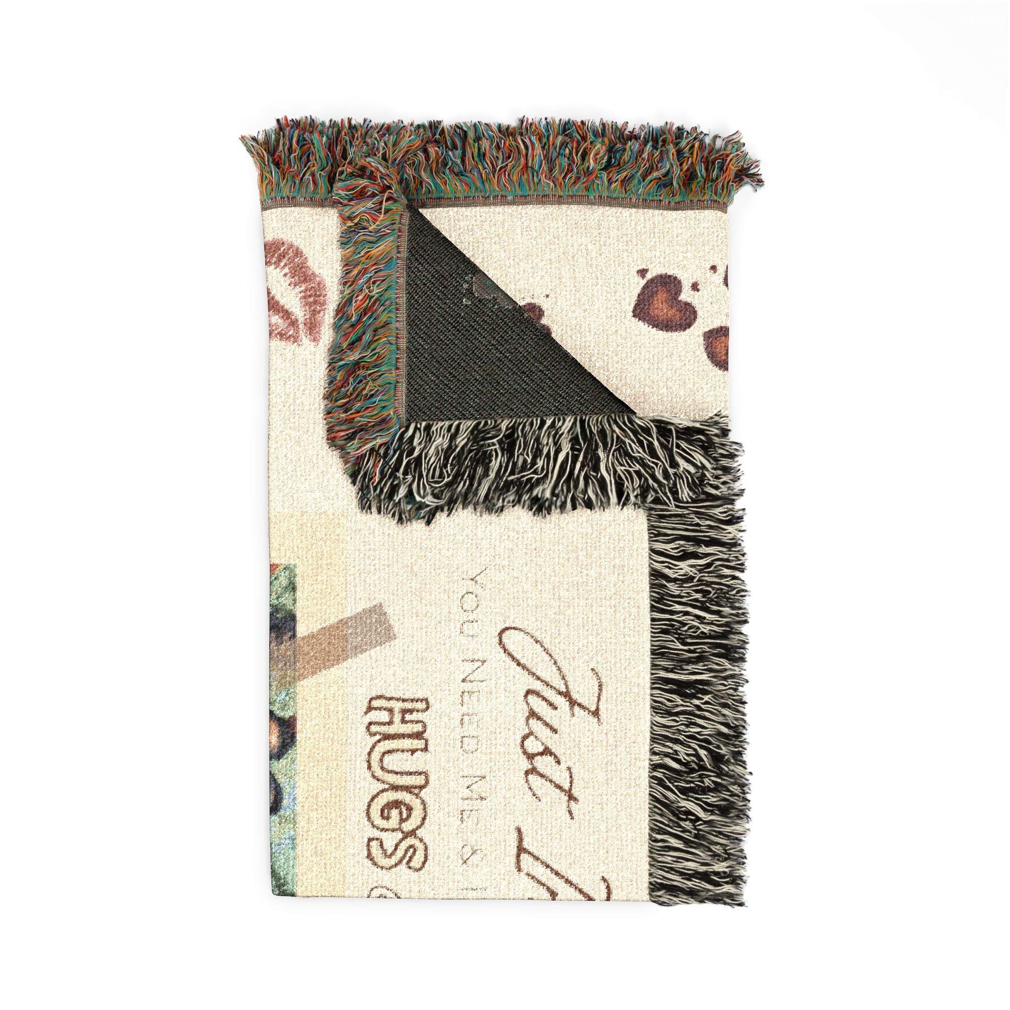 Custom Photo Woven Blanket — "Just in Case I'm Not Around" Keepsake ThHome DecorCustom Photo Woven Blanket