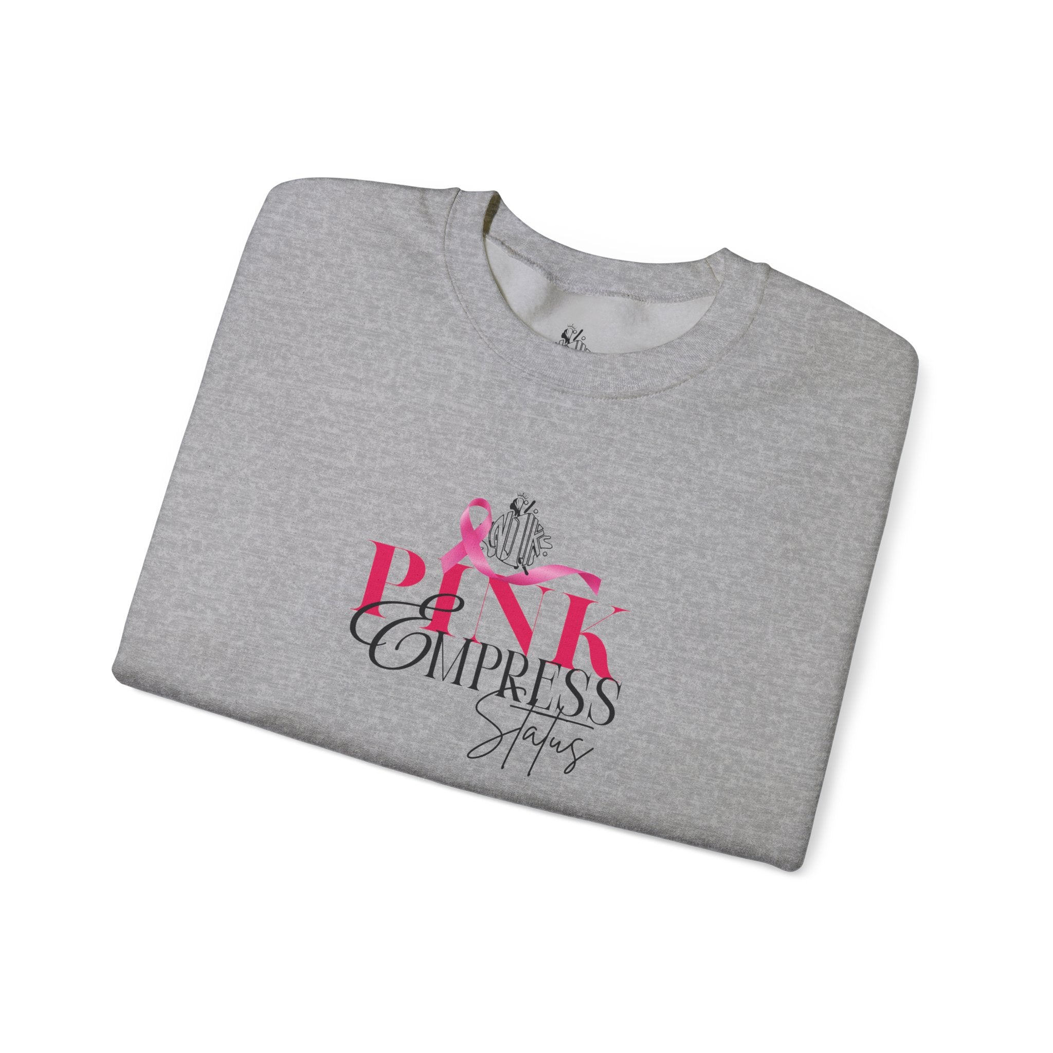 N1K Pink Empress Status Cancer Awareness Crewneck Sweatshirt - Pink Ribbon "PINK" Design