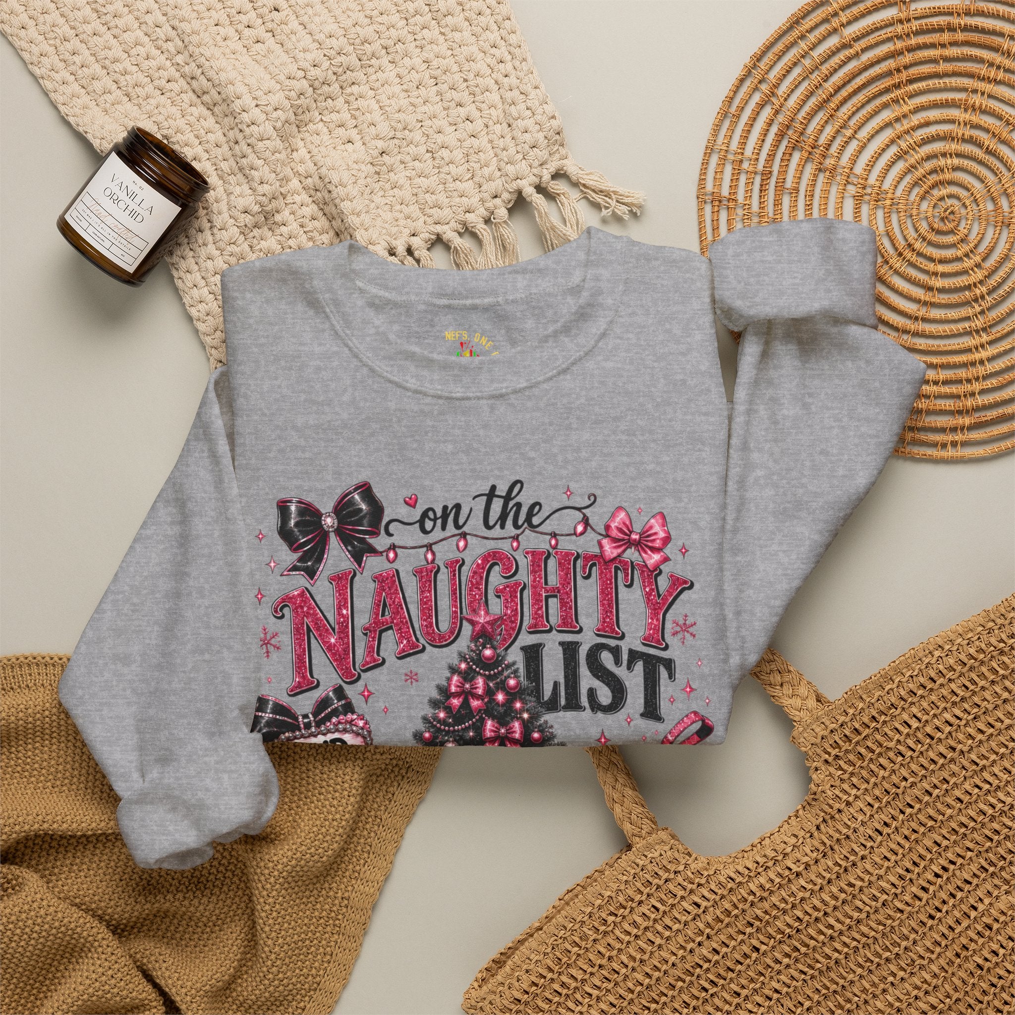 On the Naughty List Christmas Crewneck Sweatshirt