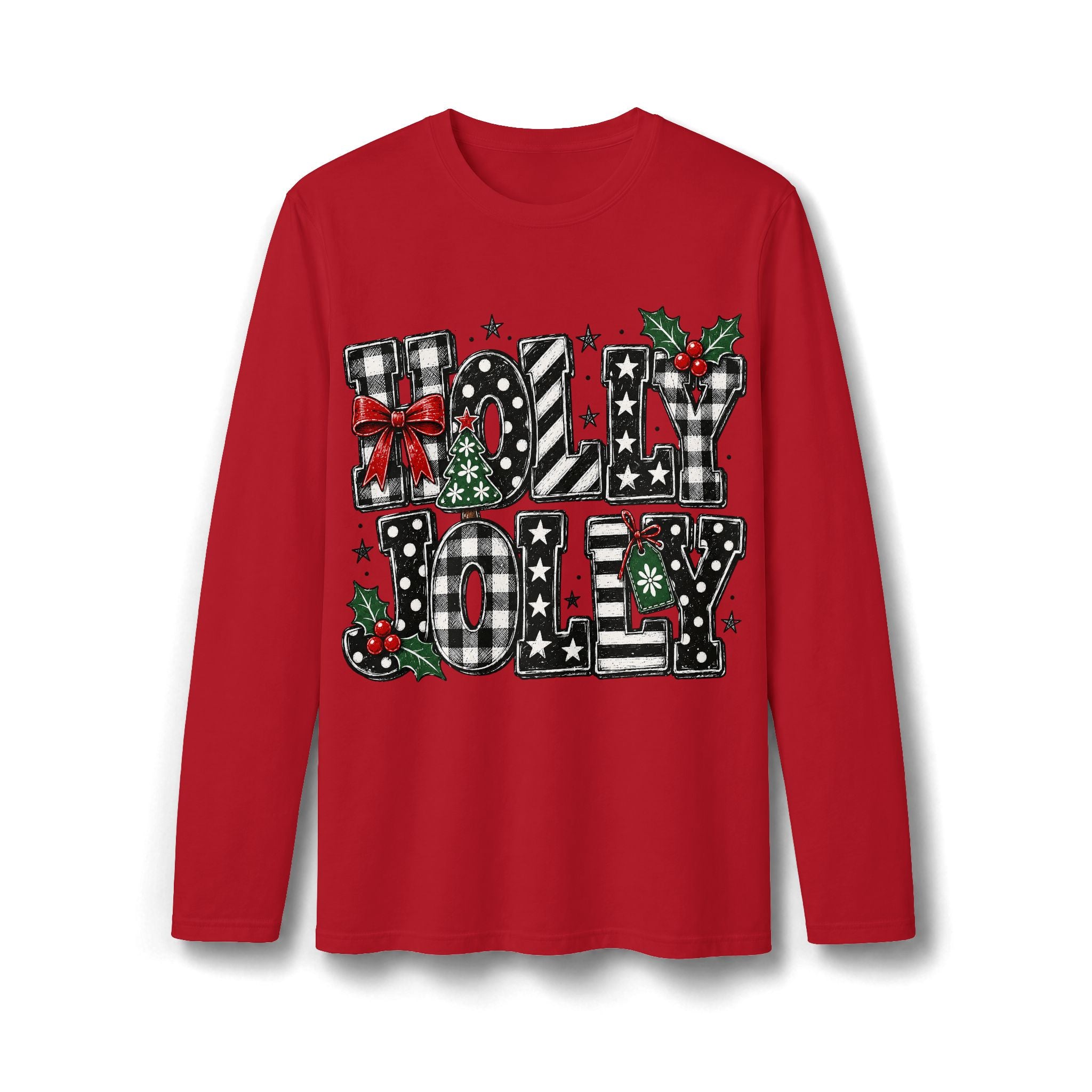 Merry Christmas Holiday Reindeer Long Sleeve T-Shirt