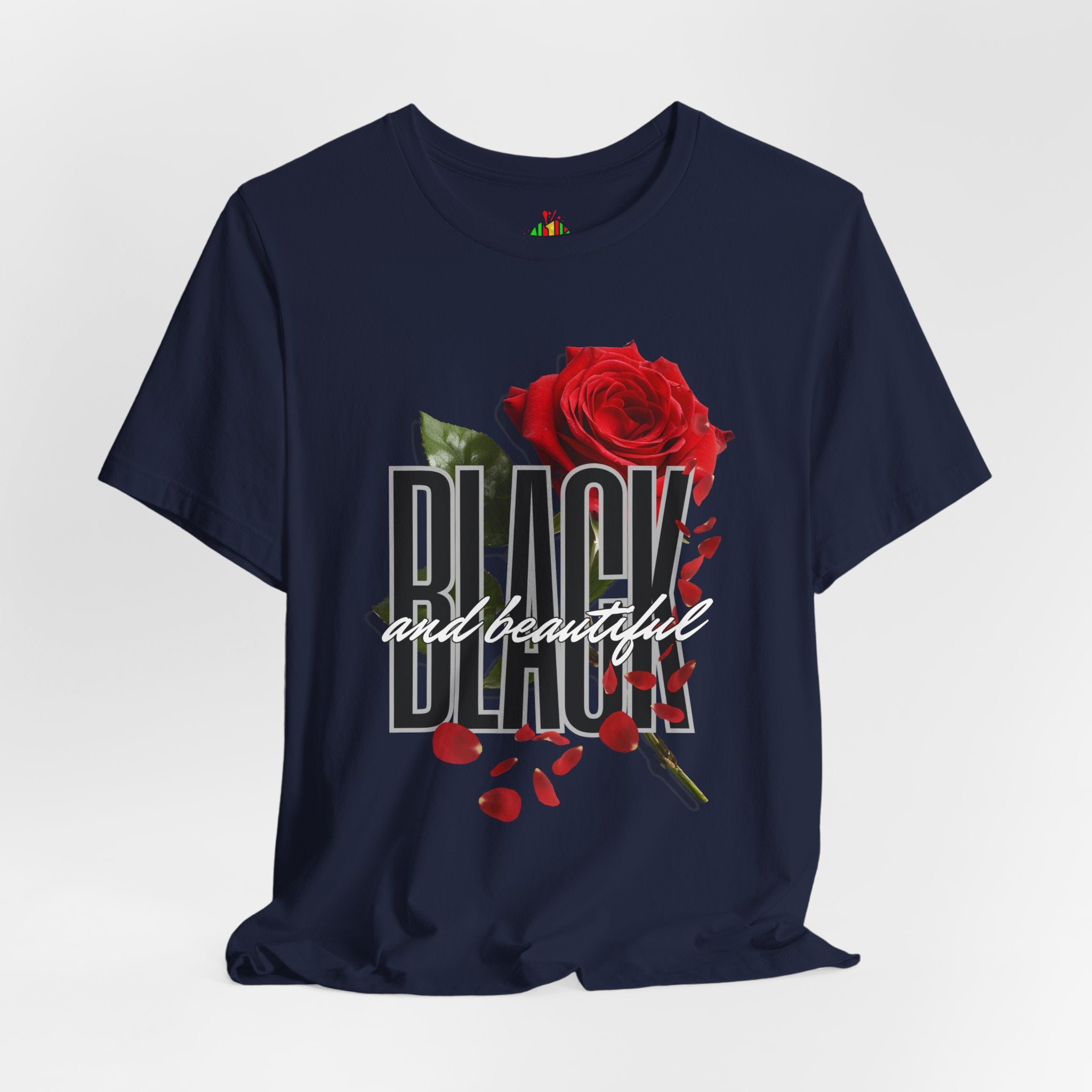 Black and Beautiful Unisex Tee, Floral Graphic Tee, Trendy T-Shirt, Gift for Her, Everyday Wear, Casual Style