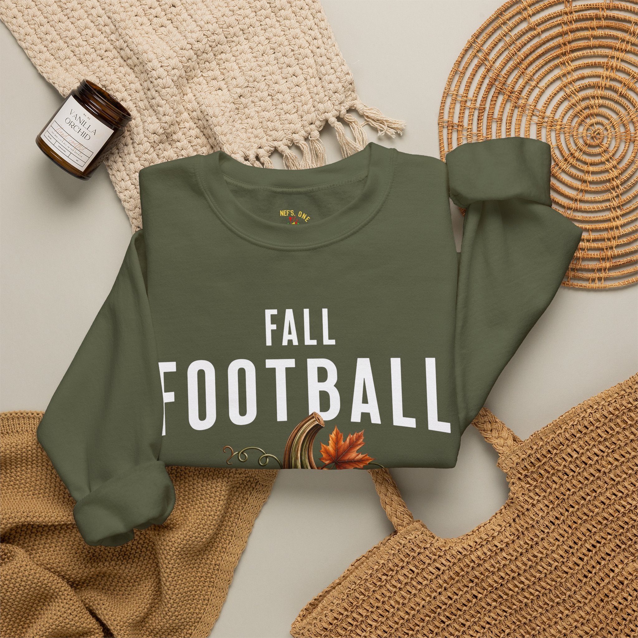 Fall Football Pumpkin Season Crewneck Sweatshirt