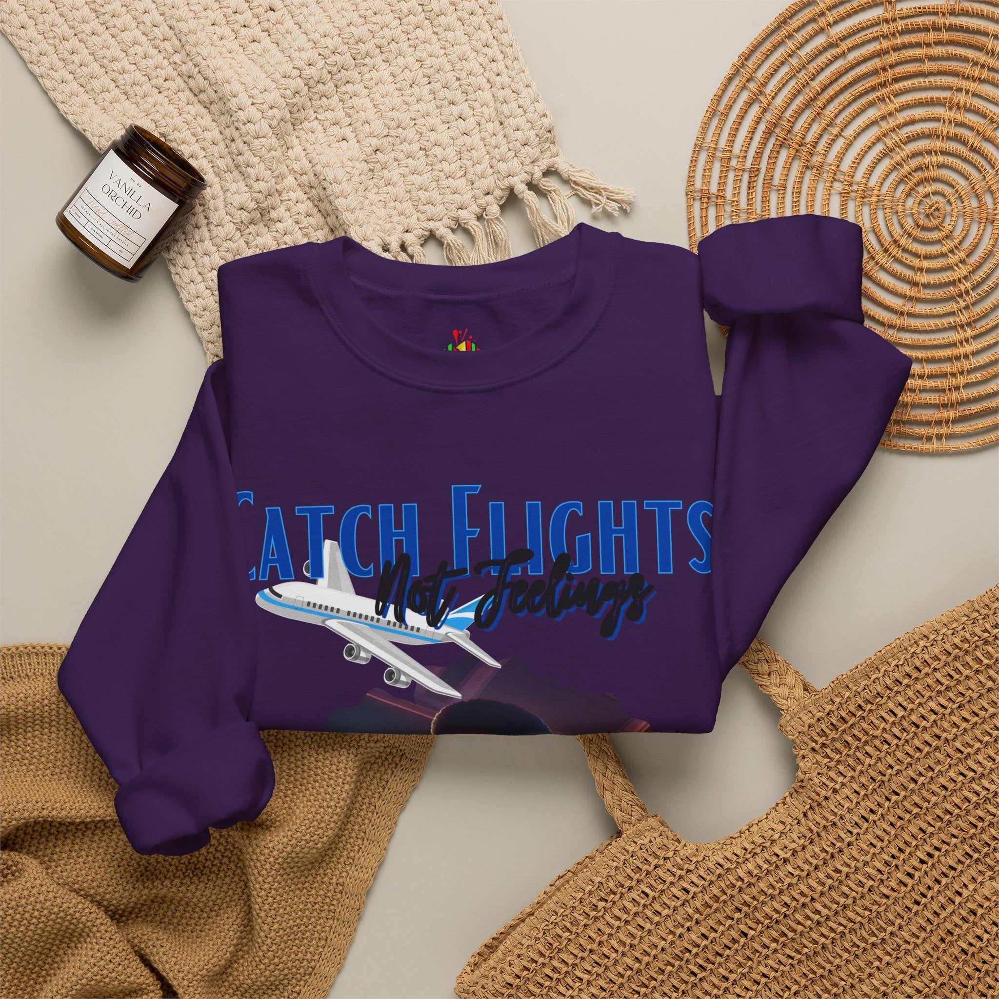 Catch flights not feelings Unisex Heavy Blend™ Crewneck Sweatshirt