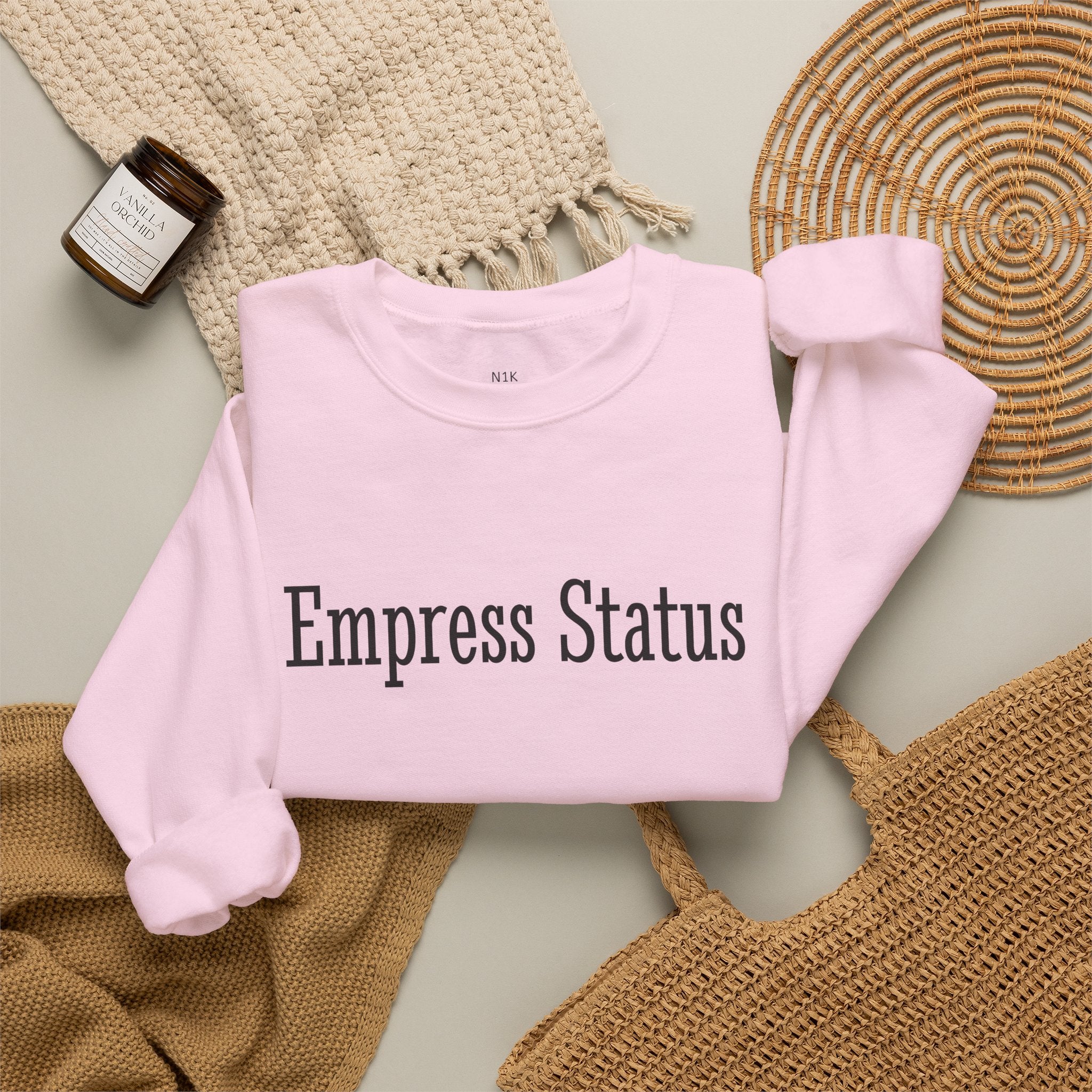 Empress Status Black Glitter Print Unisex Heavy Blend™ Crewneck Sweatshirt