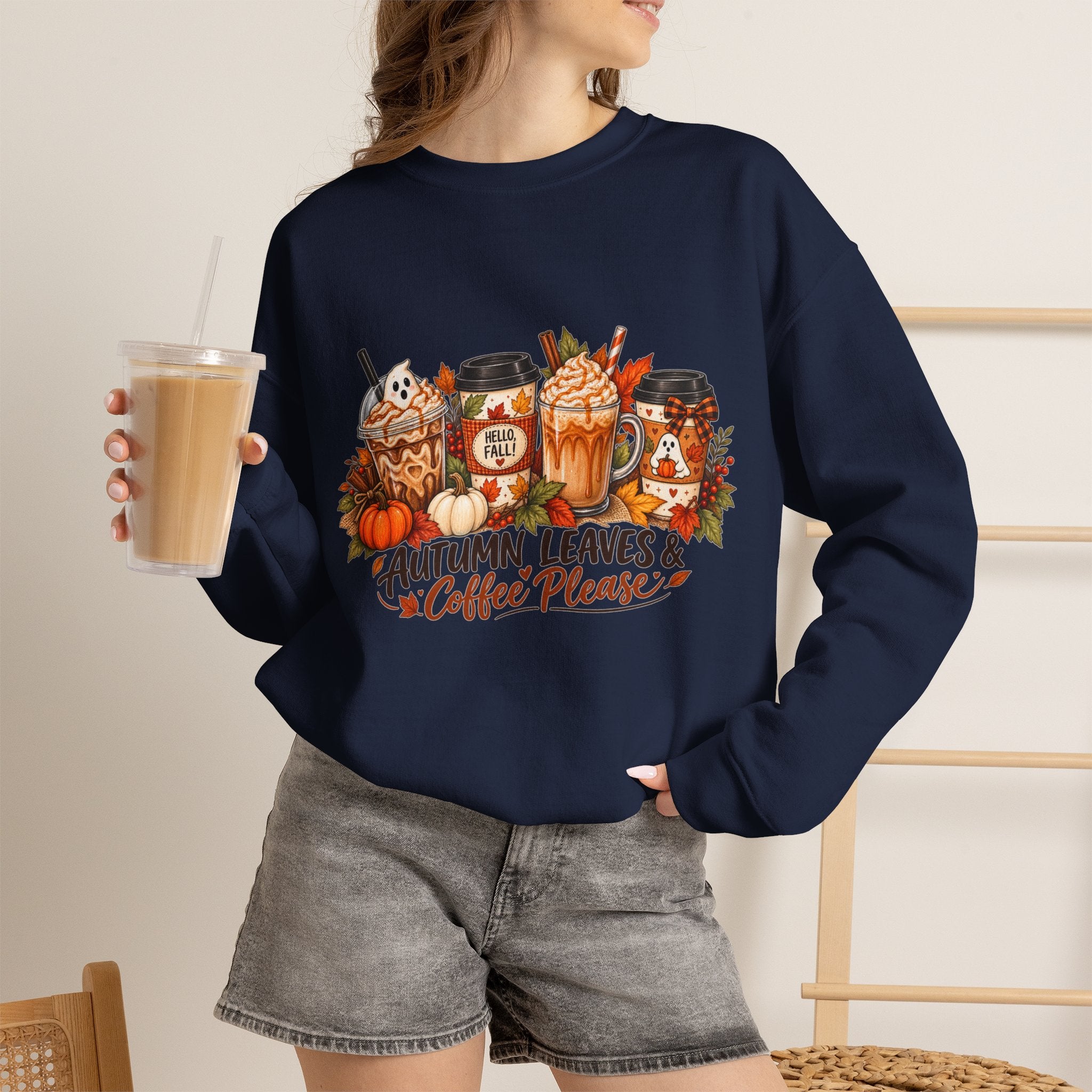 Autumn Leaves & Coffee Please Sweatshirt