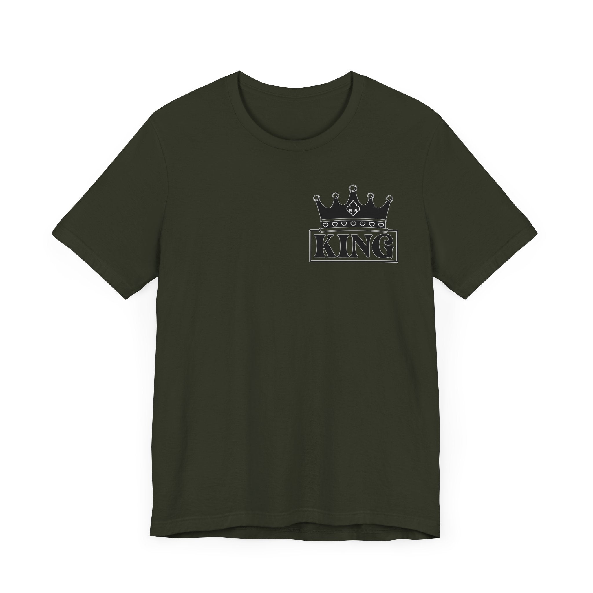 King with his Queen Valentine Casual Soft Unisex Jersey Crew Neck Short Sleeve Tee
