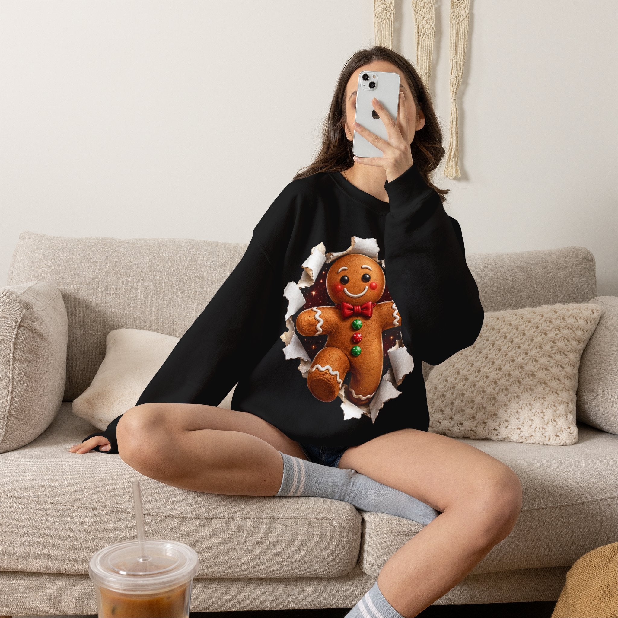 Gingerbread Man Christmas Crewneck Sweatshirt