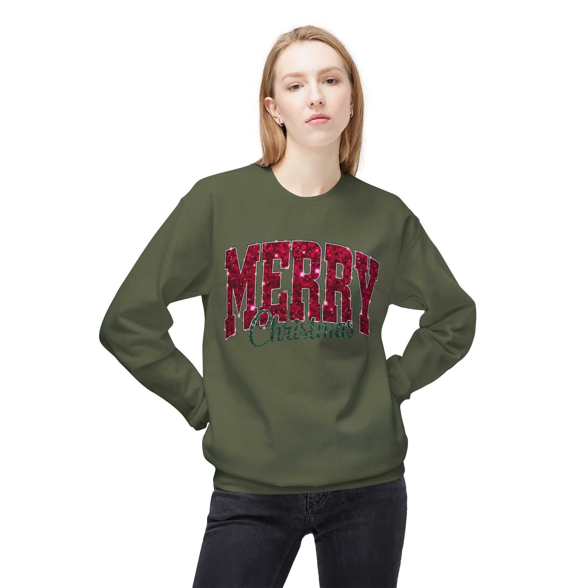 Merry Christmas Plaid Crewneck SweatshirtSweatshirtMerry Christmas Plaid