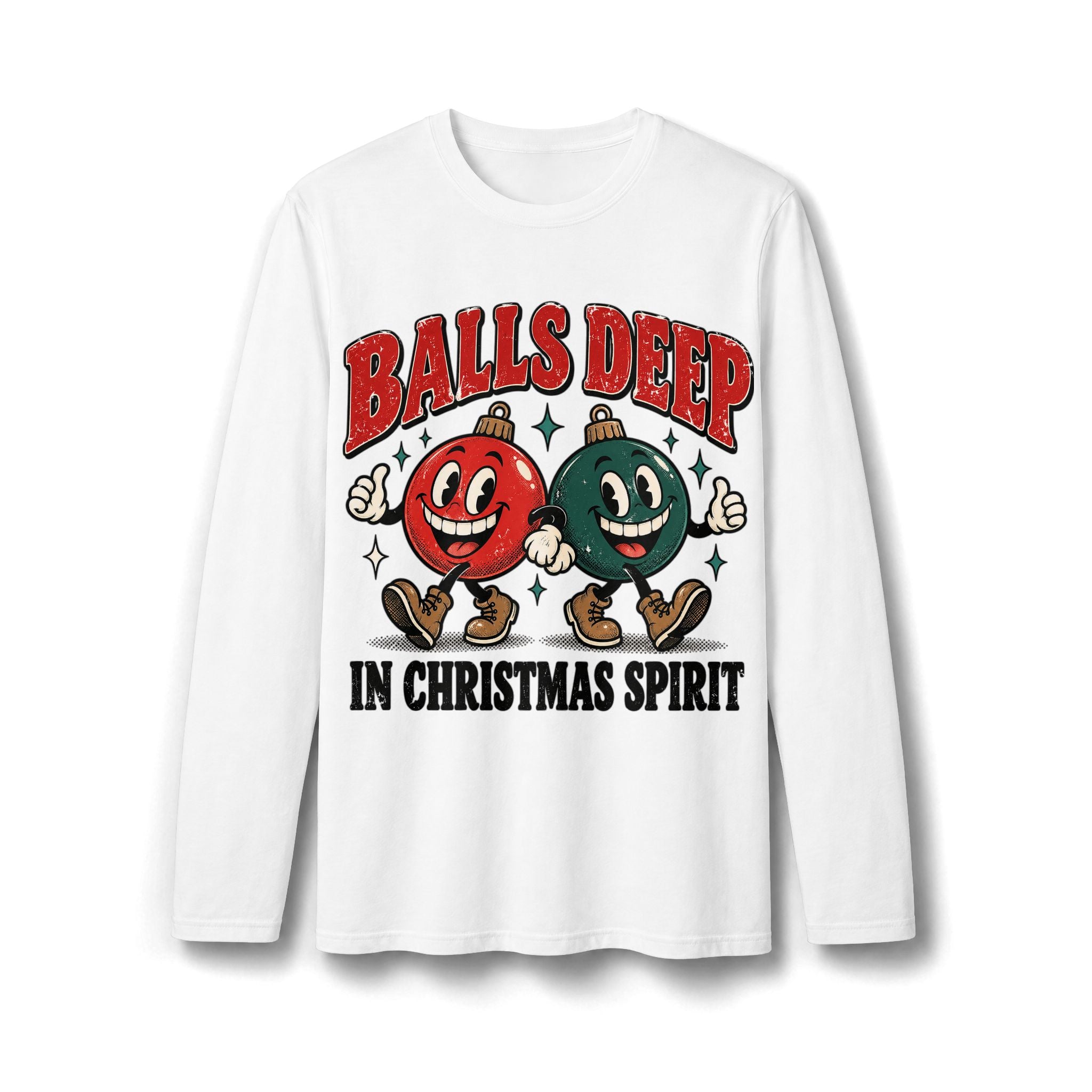Balls Deep in Christmas Spirit Long Sleeve T-Shirt