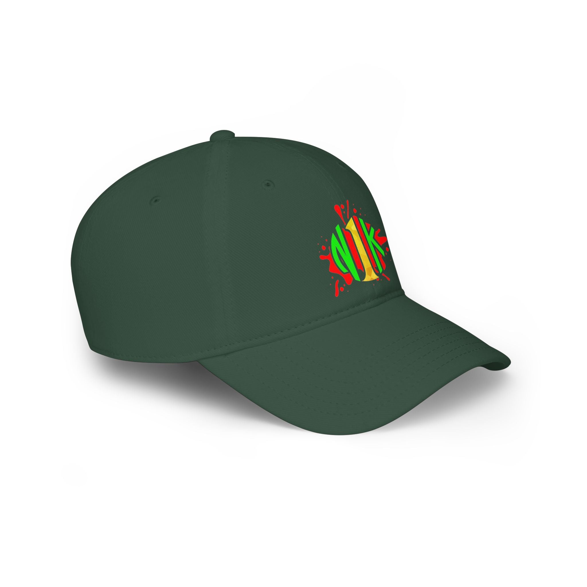 Custom Logo Low Profile Baseball Cap — Retro Splash Embroidered Logo