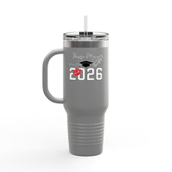 2026 Insulated Travel Mug, 40oz, Stylish Drinkware for On-the-Go, Ideal for Graduations, Hot & Cold Beverages, Outdoor Adventures
