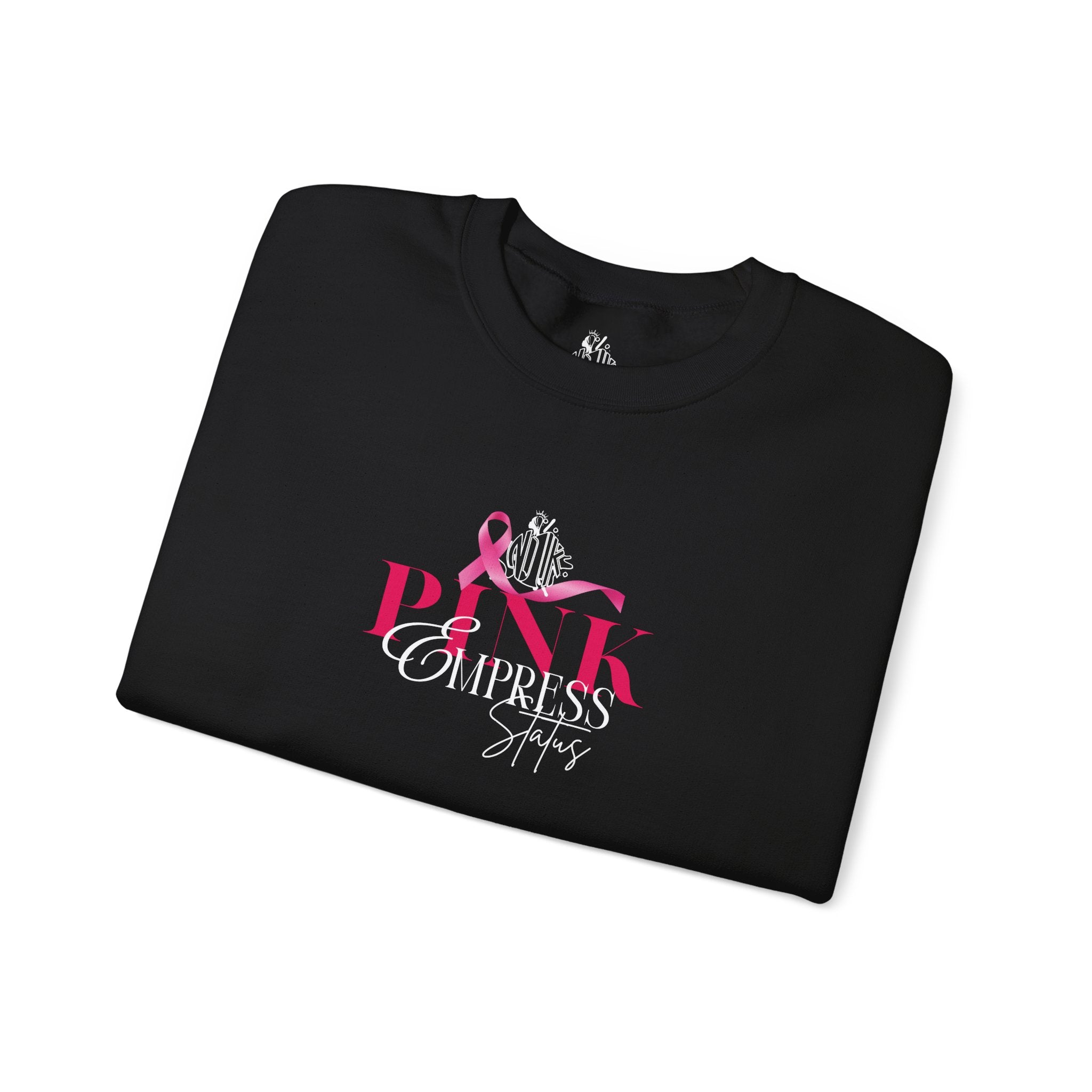 N1K Pink Empress Status Cancer Awareness Crewneck Sweatshirt - Pink Ribbon "PINK" Design