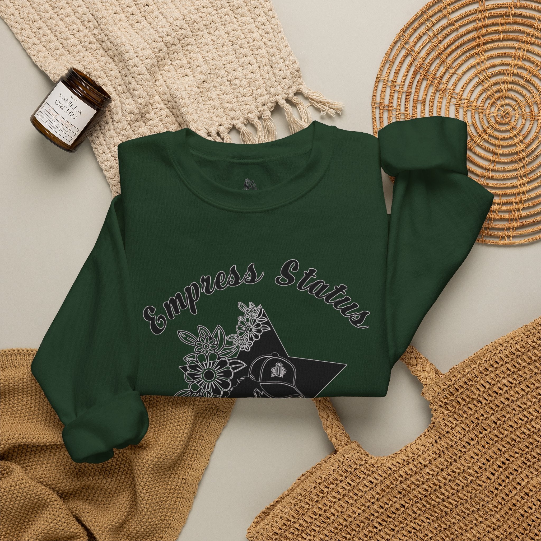 Empress Black Girl Floral Status Unisex Sweatshirt