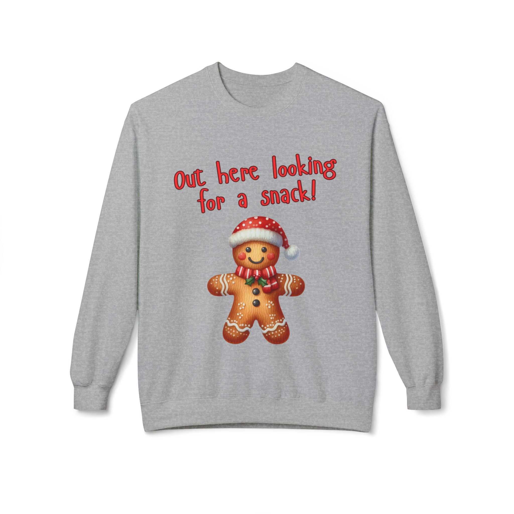 Gingerbread 'Out Here Looking for a Snack' Crewneck SweatshirtSweatshirtGingerbread 'Out Here Looking for a Snack' Crewneck Sweatshirt