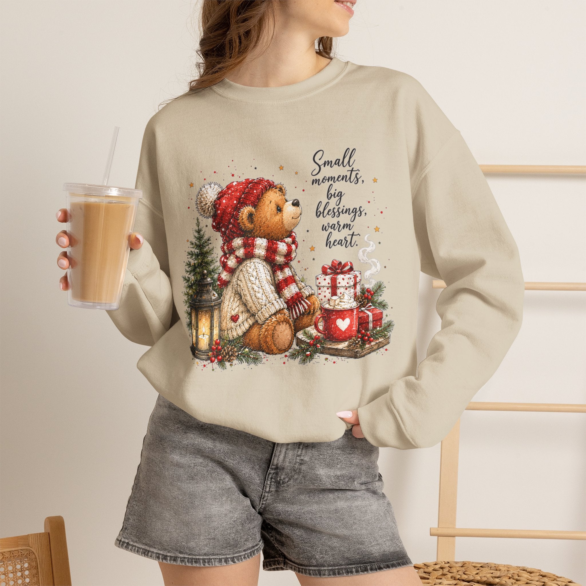 Christmas Bear Crewneck Sweatshirt – Cozy Holiday Teddy Bear Design