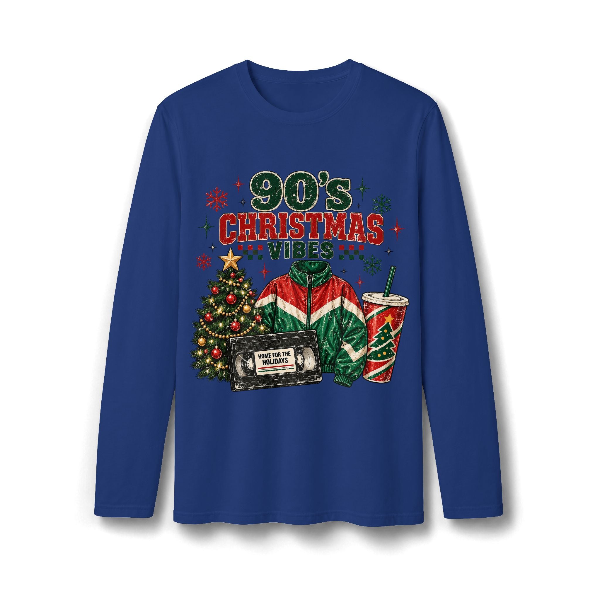 90s Christmas Vibes Long Sleeve T-Shirt