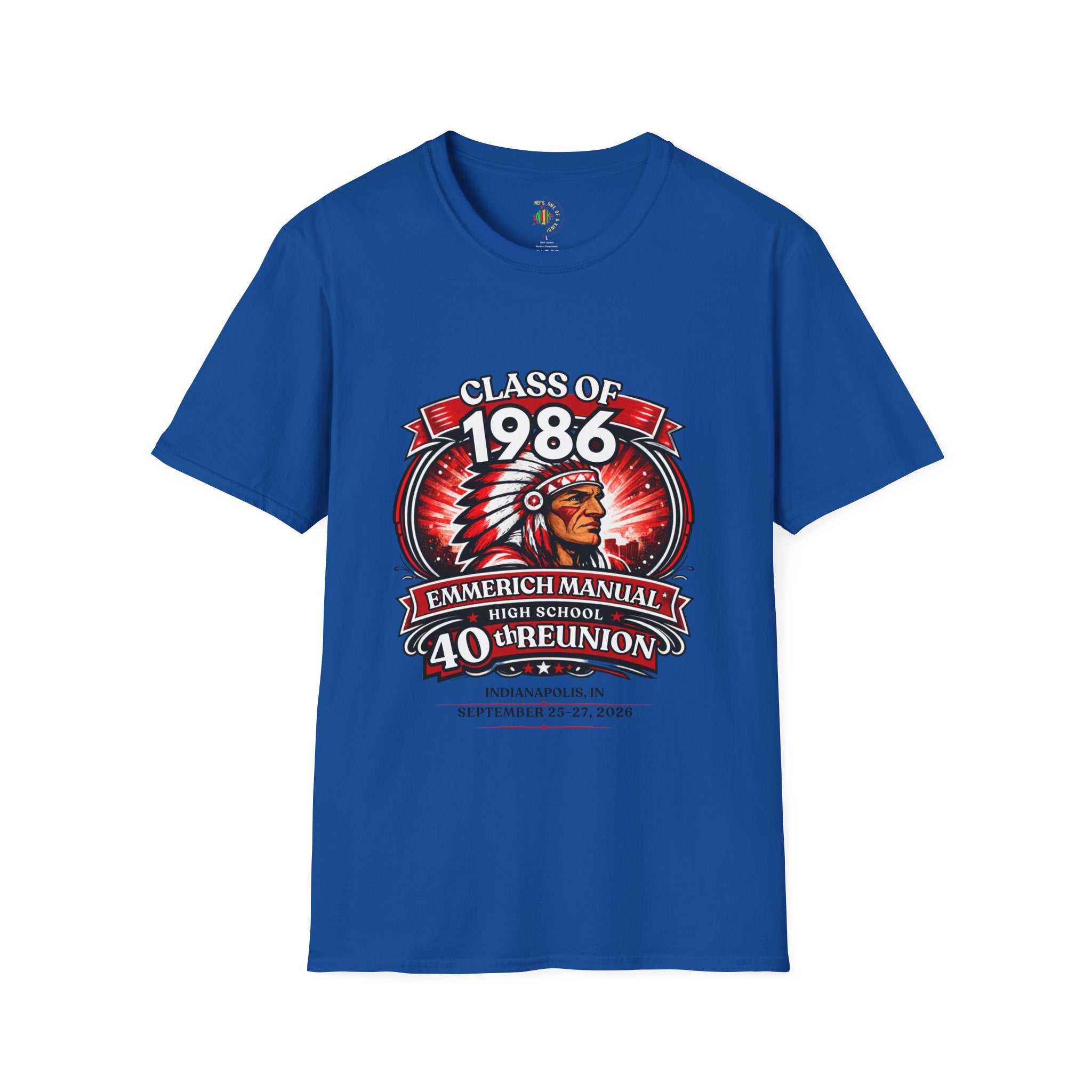 Class of 1986 40th Reunion T-Shirt — Emmerich Manual High School Alumni Tee - Another Customized Smile
