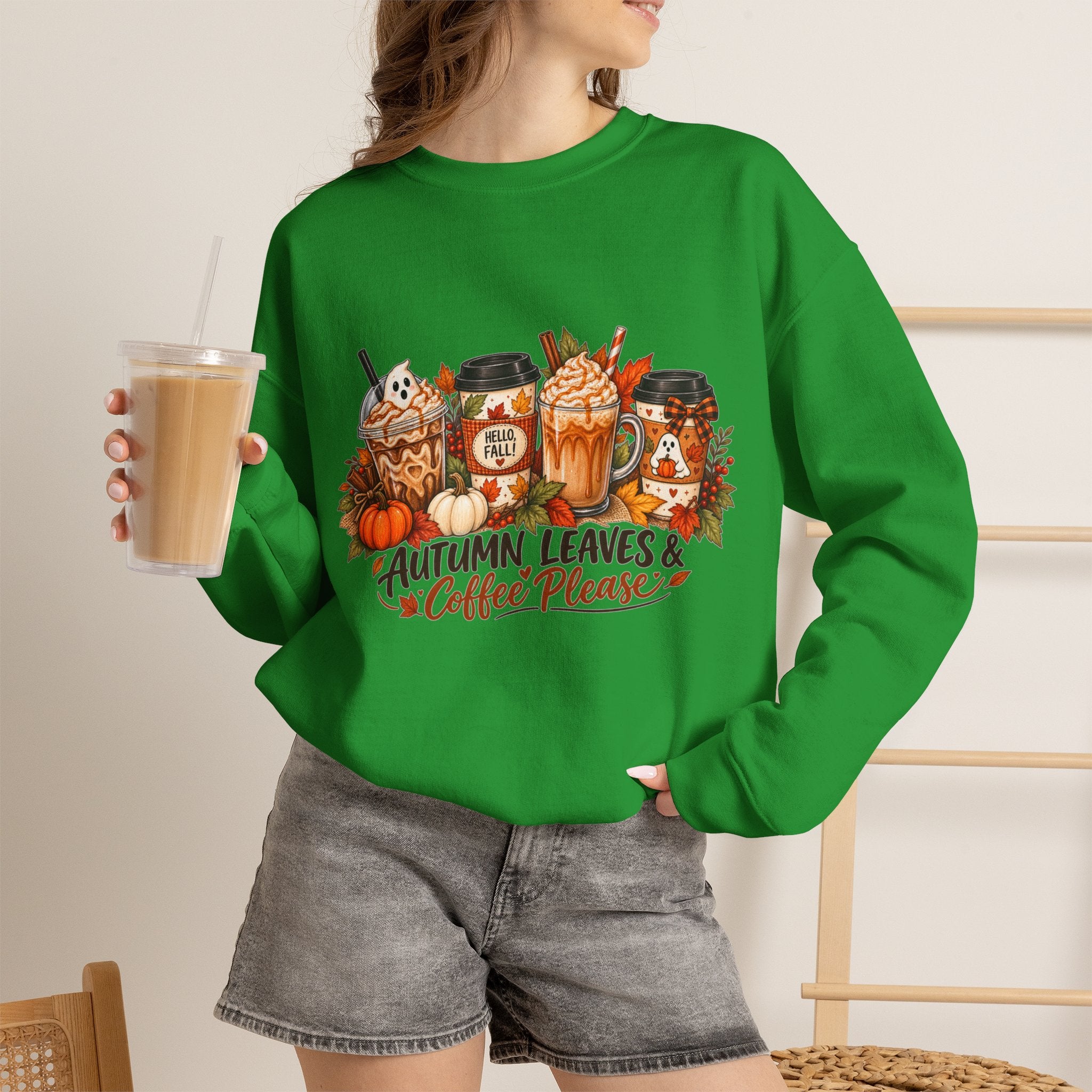 Autumn Leaves & Coffee Please Sweatshirt