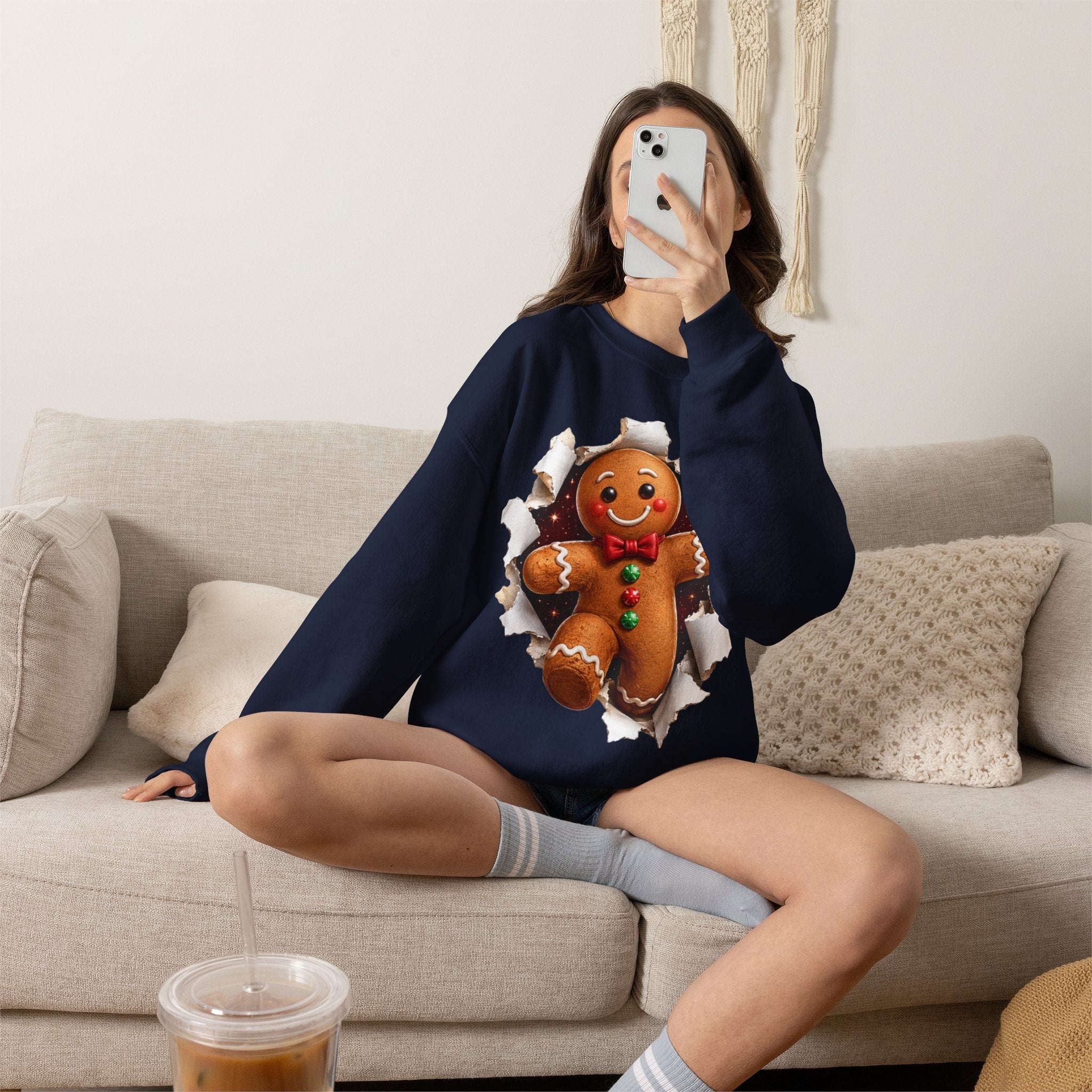 Gingerbread Man Christmas Crewneck Sweatshirt