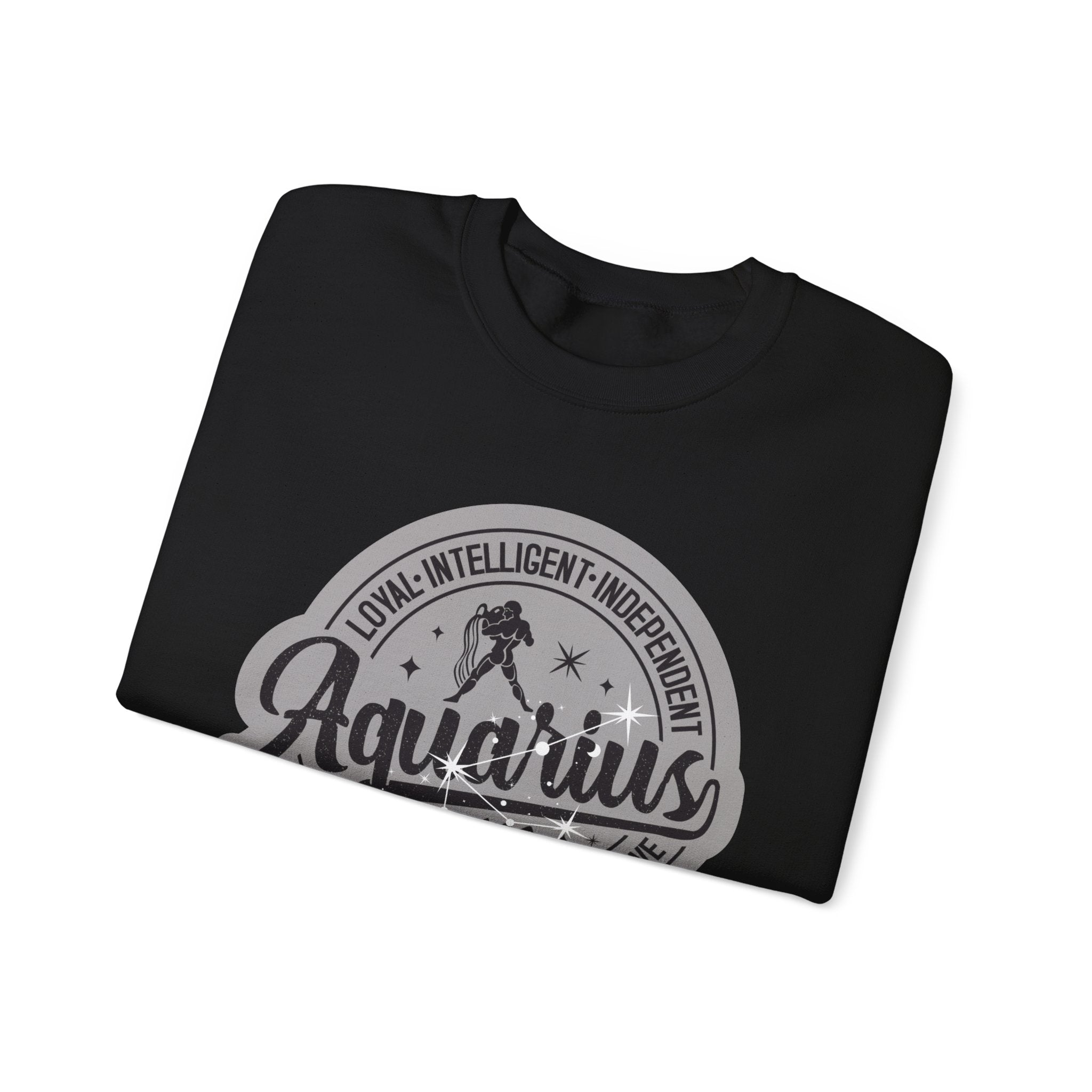 Aquarius Zodiac Unisex Casual Crewneck Sweatshirt