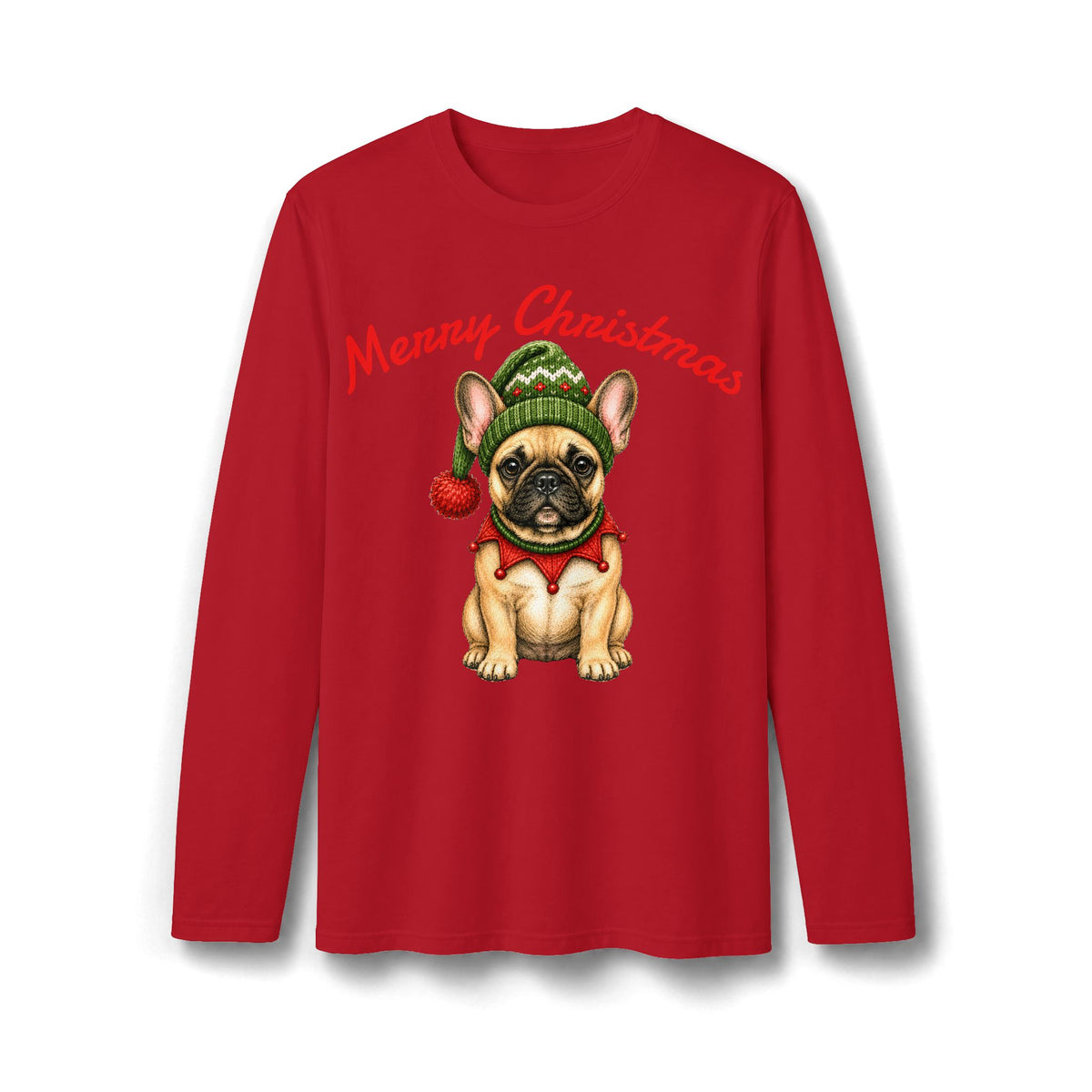 Merry Christmas Pug & Reindeer Long Sleeve T-Shirt