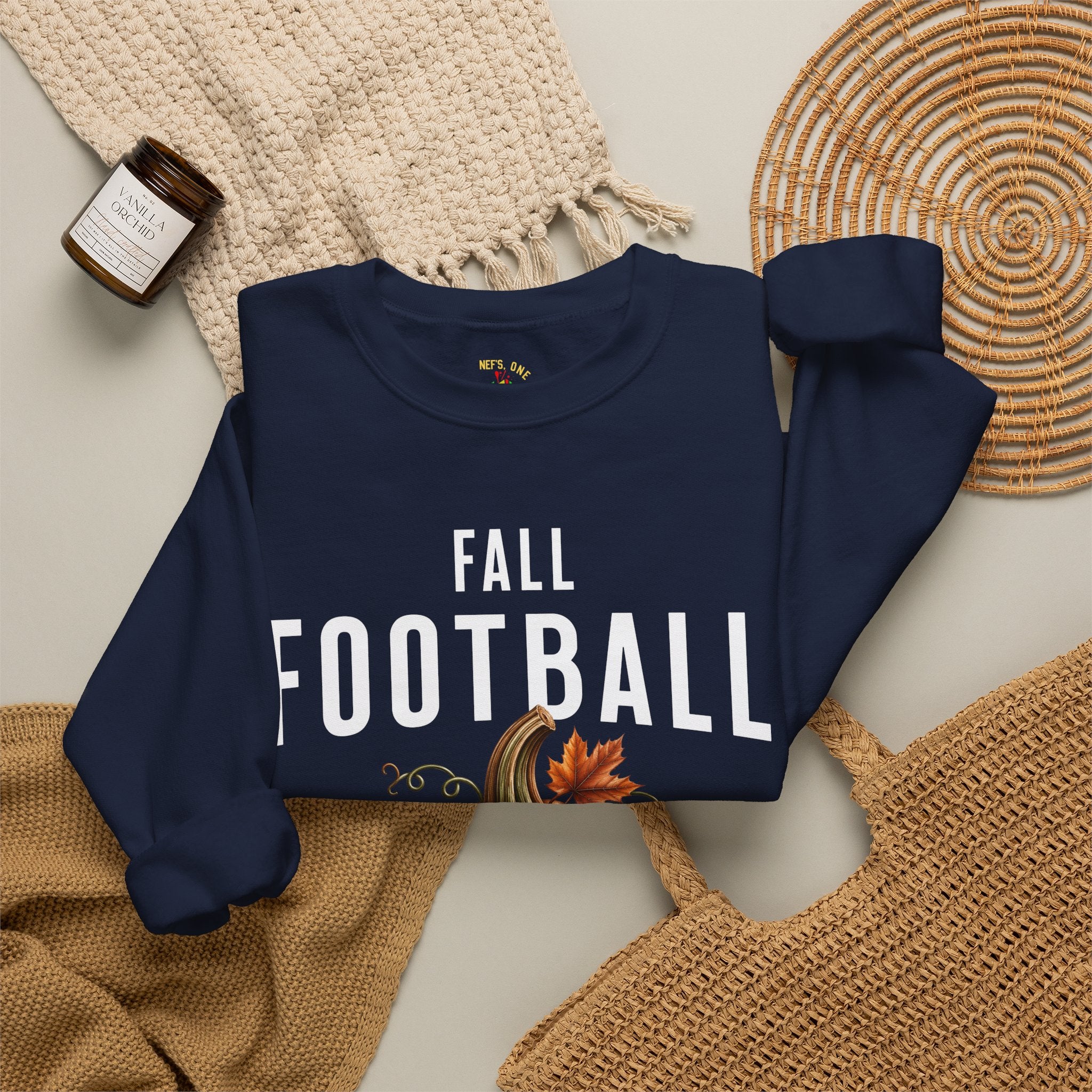 Fall Football Pumpkin Season Crewneck Sweatshirt