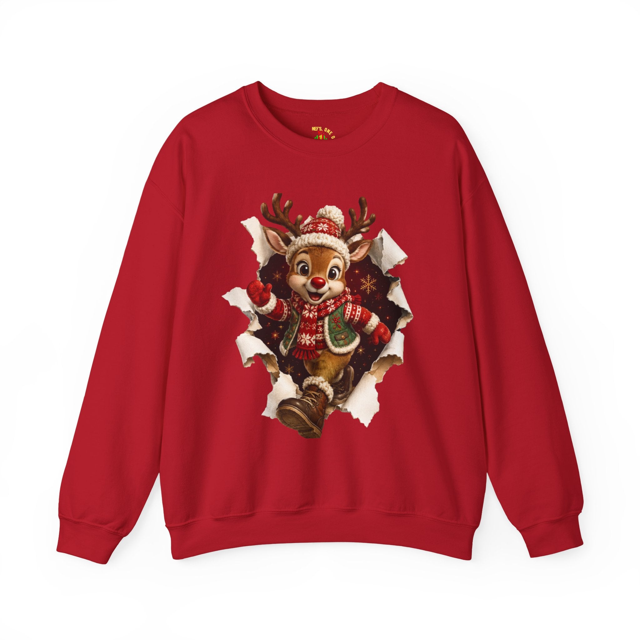 Festive Christmas Reindeer Crewneck Sweatshirt
