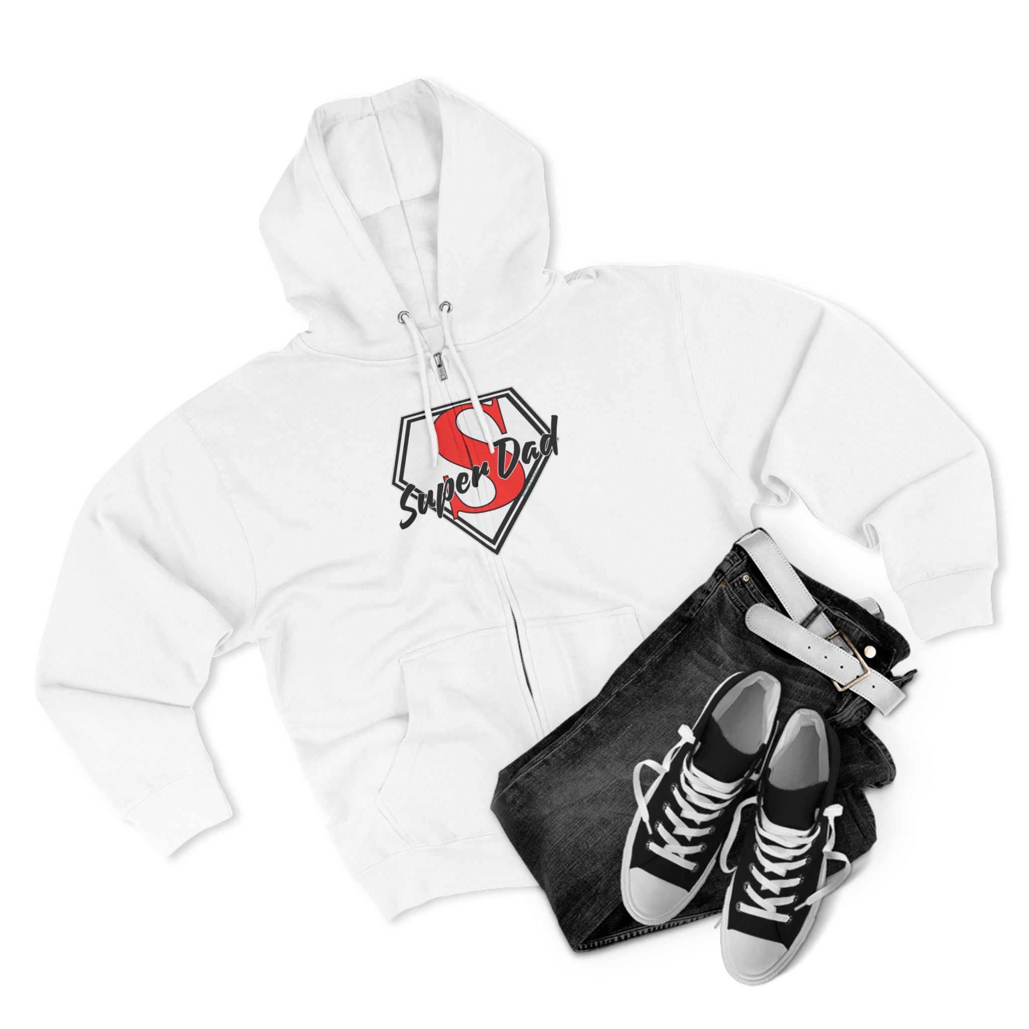 Super Dad Unisex Zip Hoodie | Perfect for Father's Day, Cool Dad Gifts, Family Outings, Casual Wear, Birthday Present