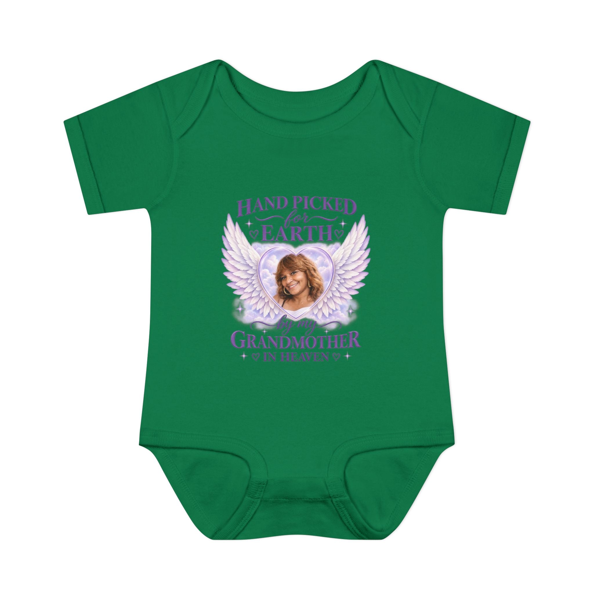 Mariah Infant Another Customized Smile Bodysuit "Handpicked for Earth by My Grandma in Heaven" – Memorial Baby Onesie