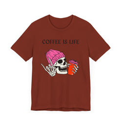 Skeleton Coffee Is Life Unisex Jersey Short Sleeve Tee