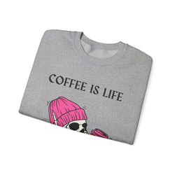 Skeleton Coffee Is Life Unisex Heavy Blend™ Crewneck Sweatshirt