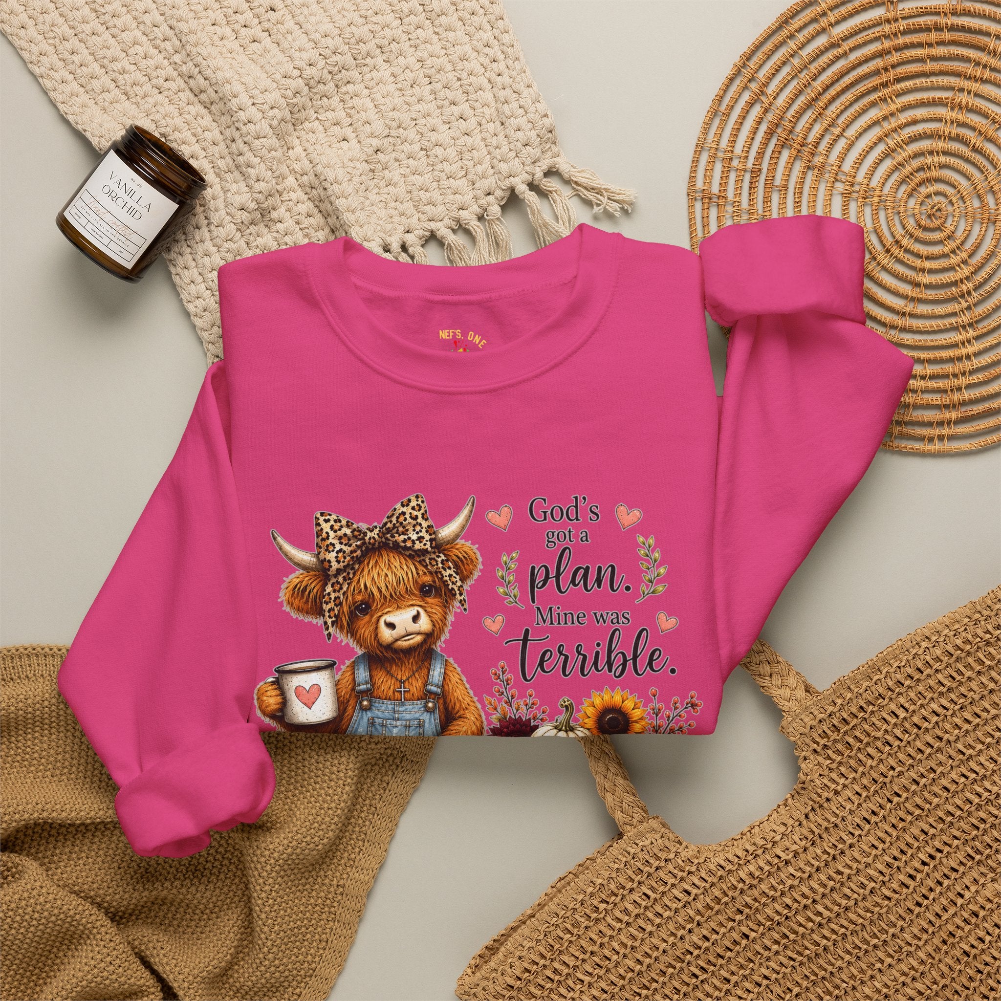God’s Plan, Mine Was Terrible Bear Fall Crewneck Sweatshirt