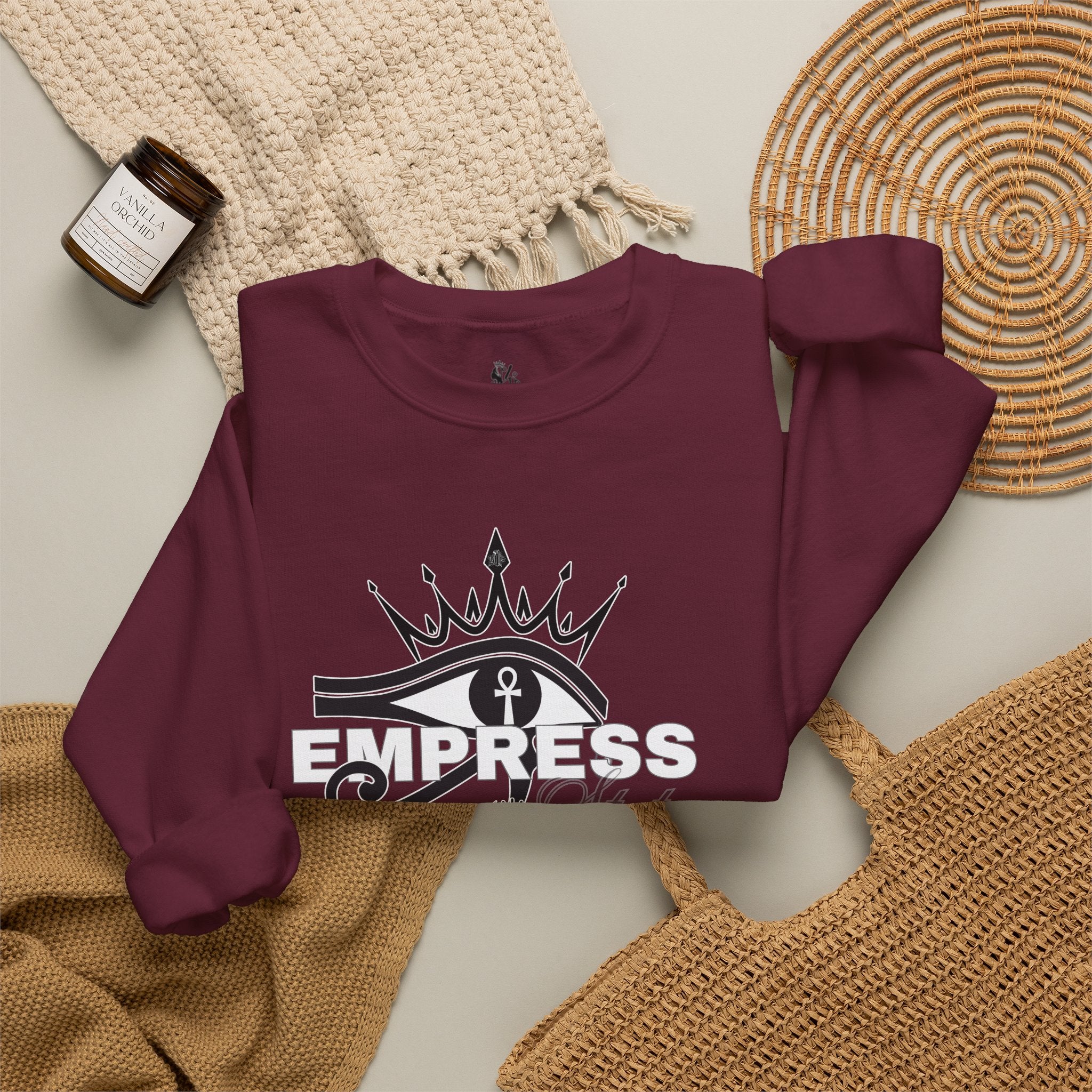 Eye of Horus Crown Empress Sweatshirt — Egyptian Protective Symbol Tee