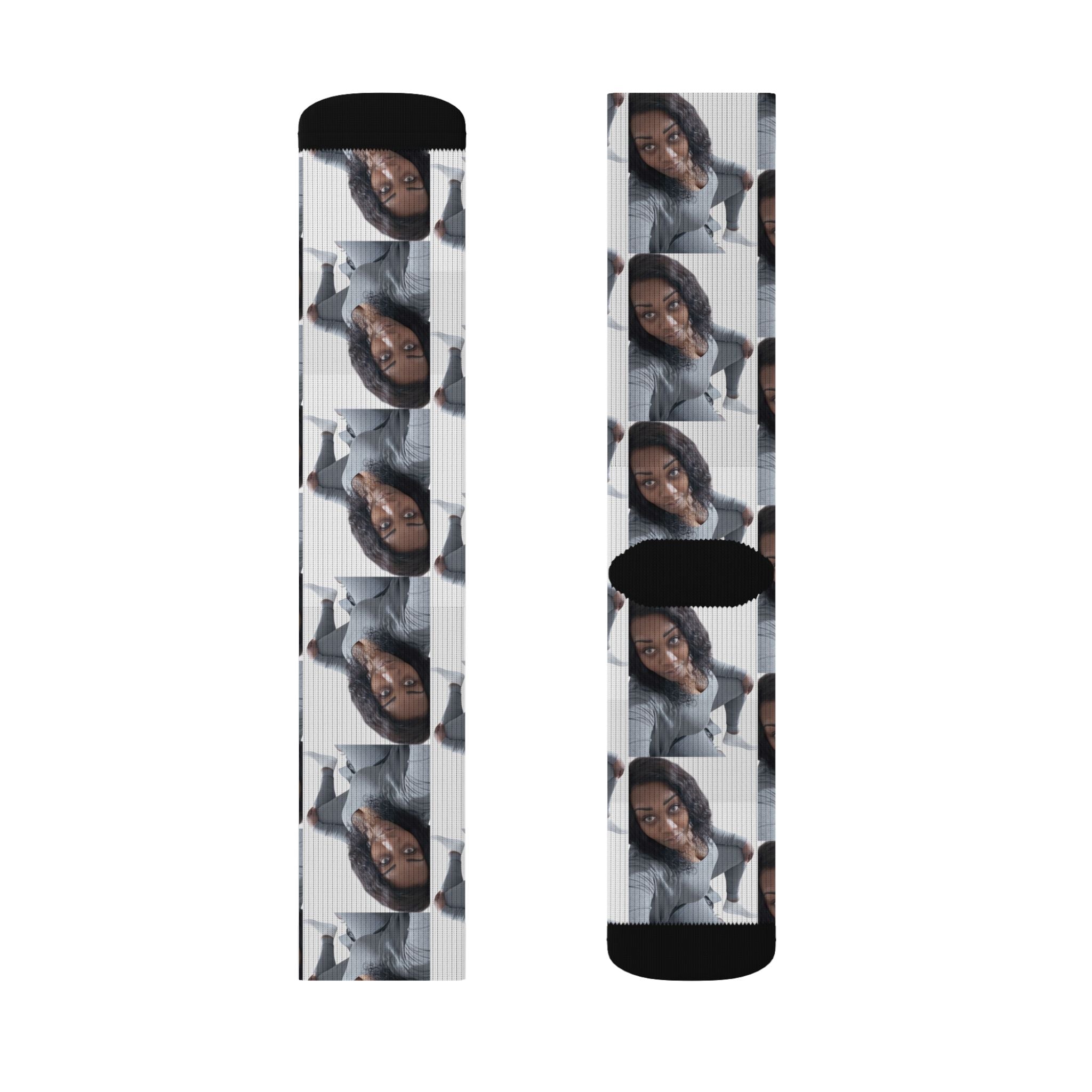 Photo Collage Customizable Socks — Custom Face Repeat Pattern