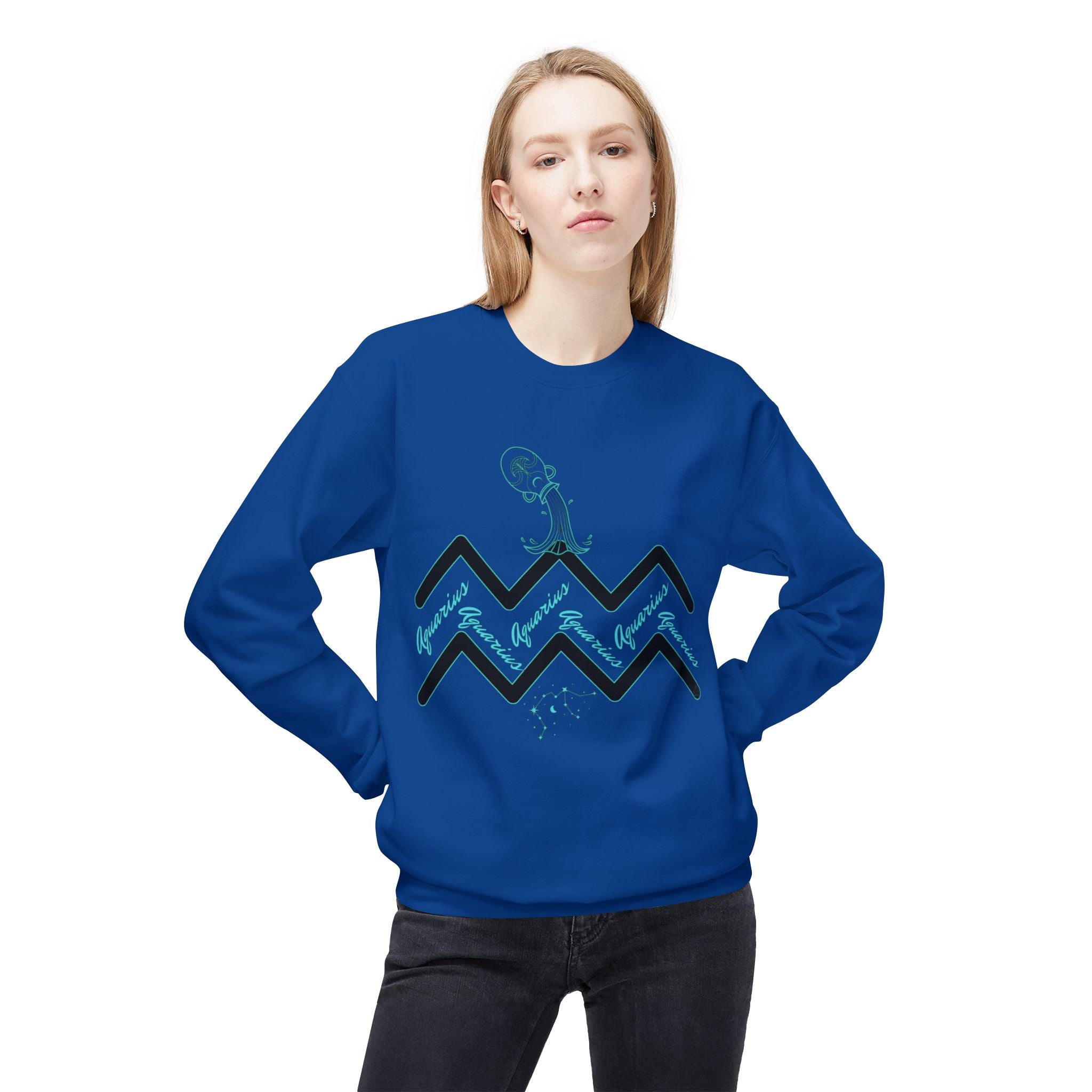 Aquarius Zodiac Sweatshirt — Water Wave Astrology Crewneck