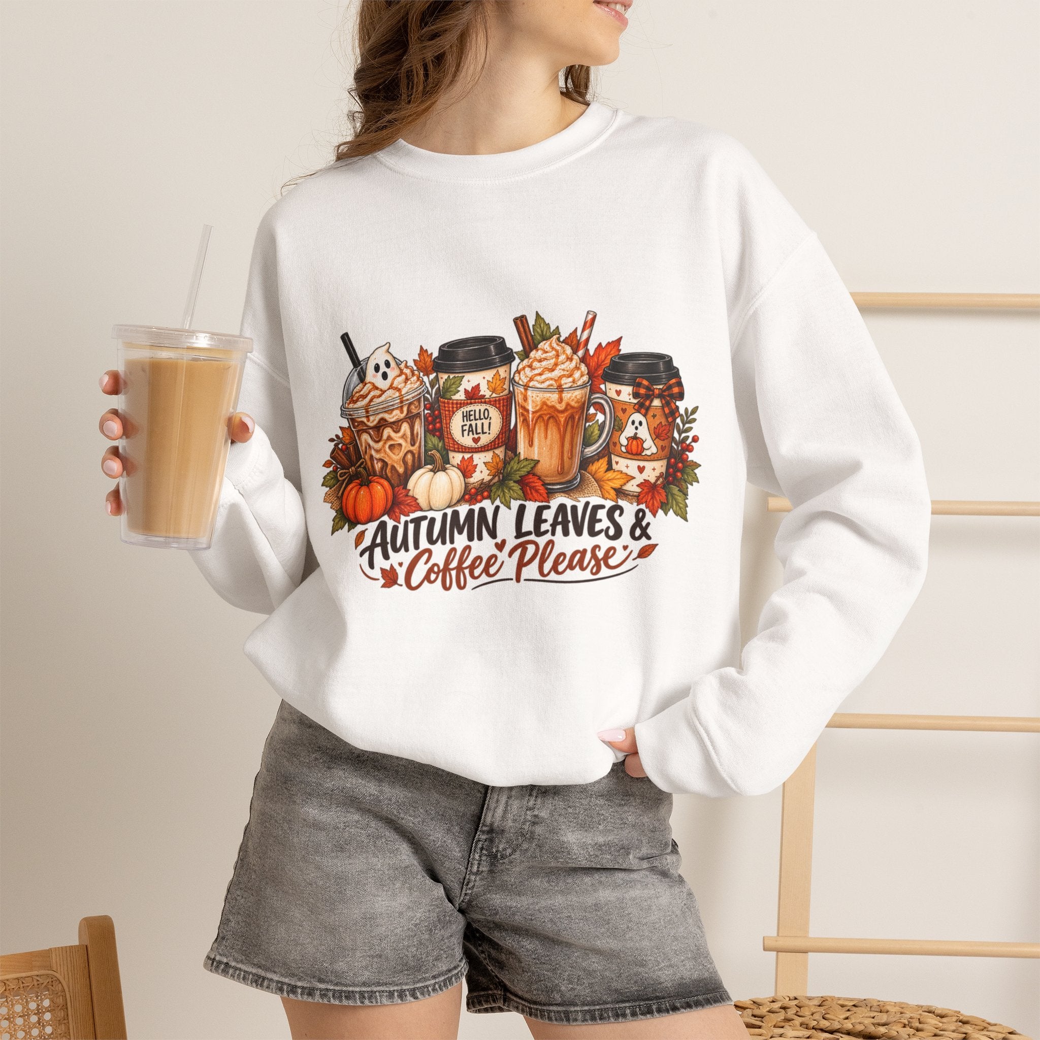 Autumn Leaves & Coffee Please Sweatshirt