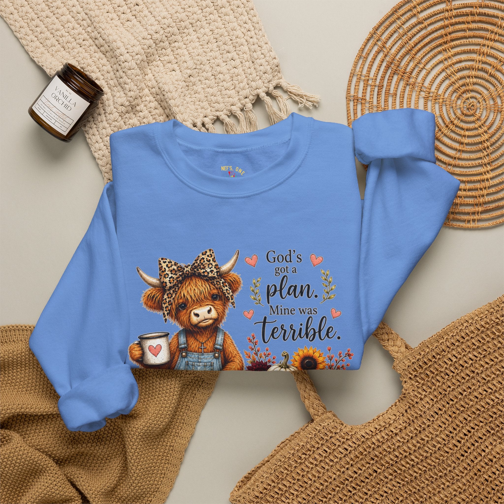 God’s Plan, Mine Was Terrible Bear Fall Crewneck Sweatshirt