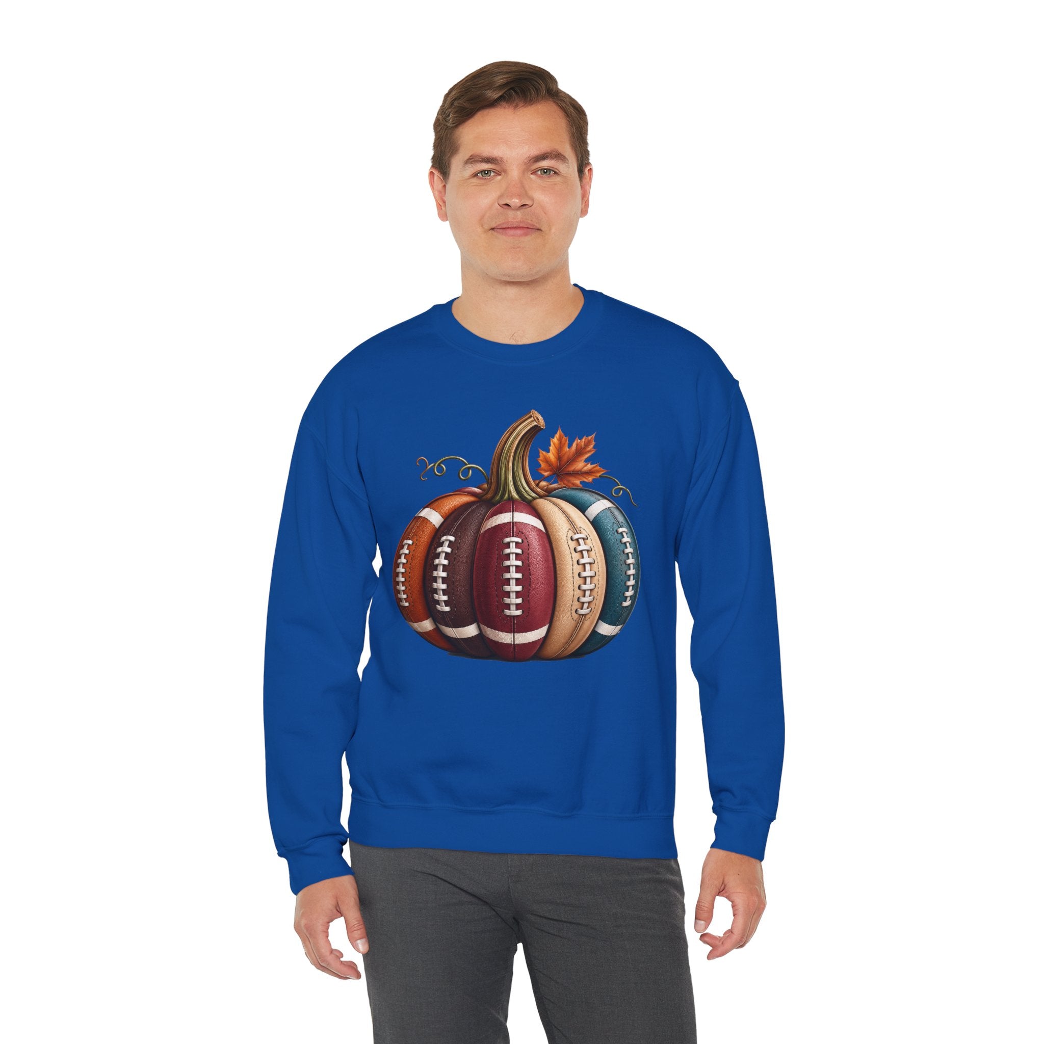 Fall Football Pumpkin Crewneck Sweatshirt