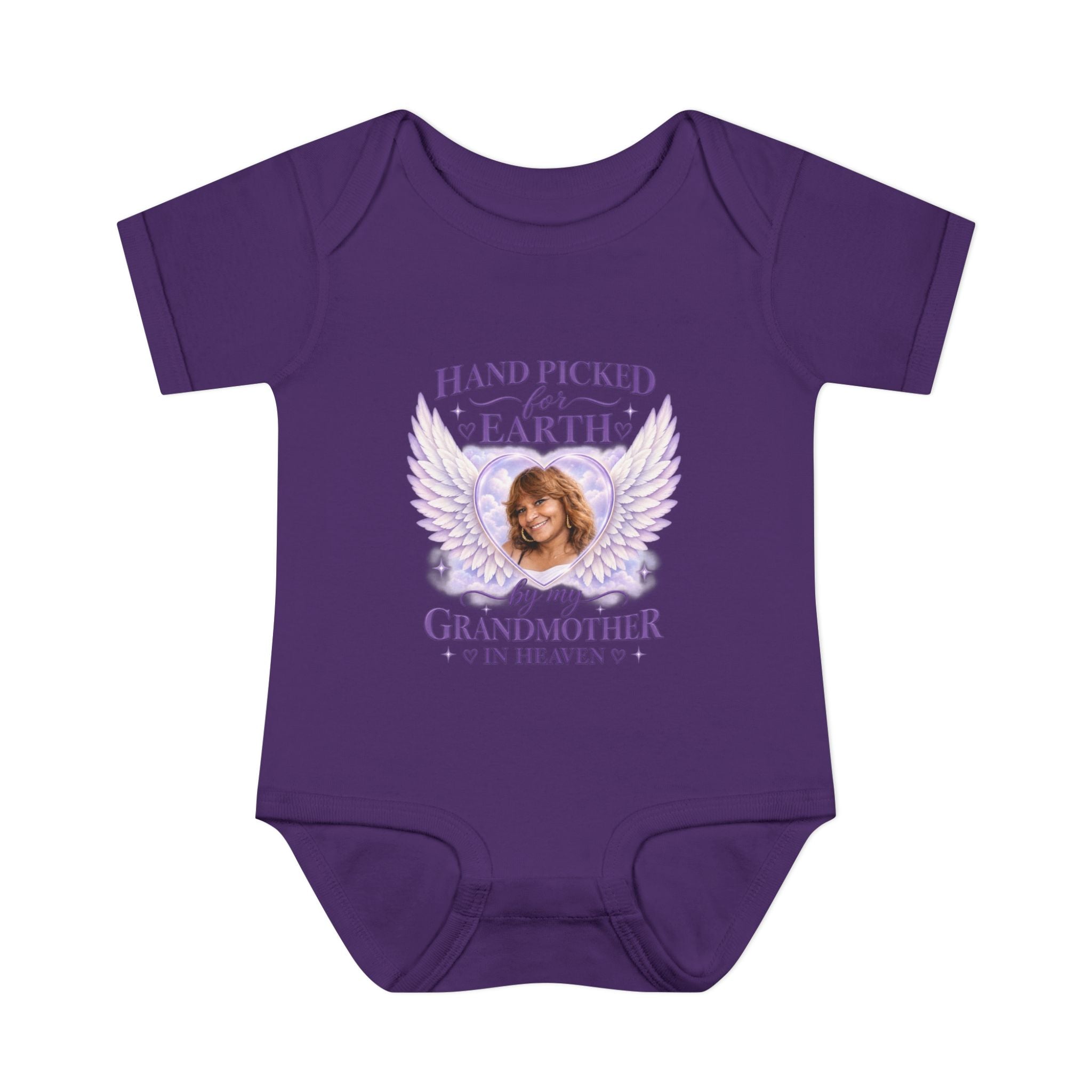 Mariah Infant Another Customized Smile Bodysuit "Handpicked for Earth by My Grandma in Heaven" – Memorial Baby Onesie