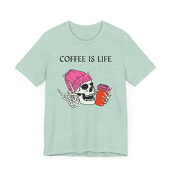 Skeleton Coffee Is Life Unisex Jersey Short Sleeve Tee