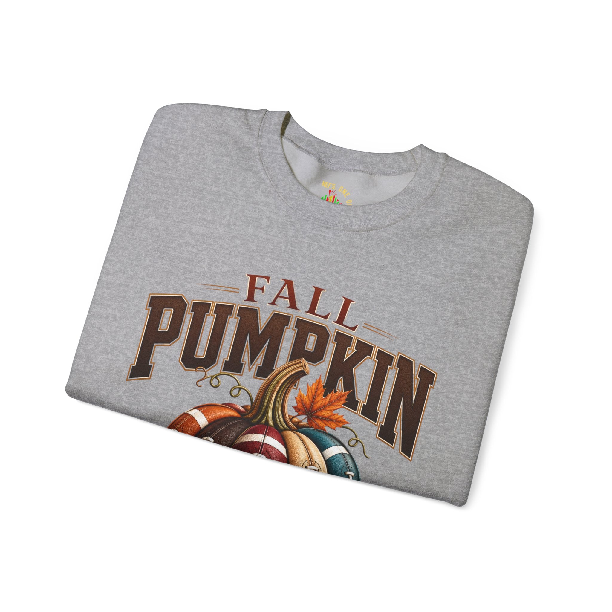 Fall Pumpkin Football Season Crewneck Sweatshirt