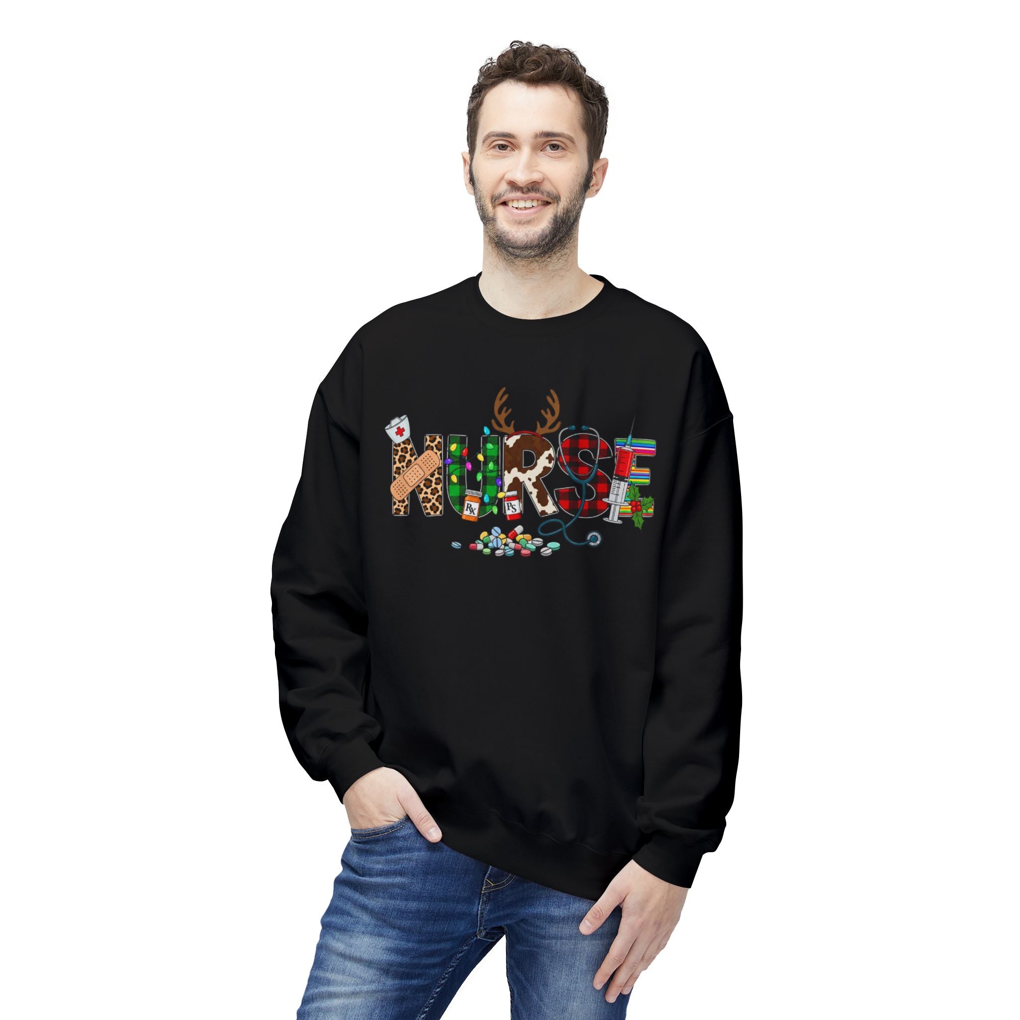 Nurse Christmas Crewneck Sweatshirt – Festive Medical Holiday Gift
