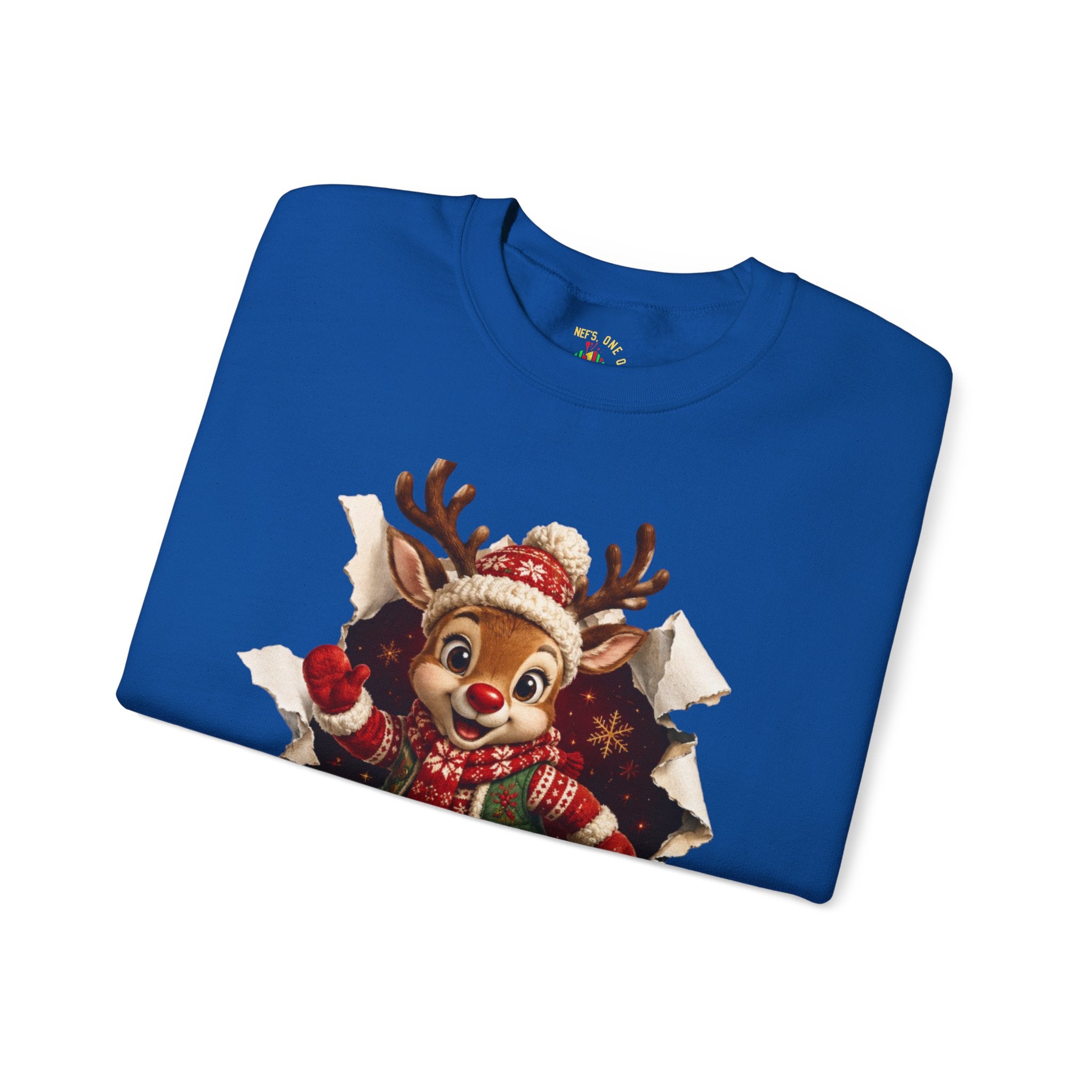 Festive Christmas Reindeer Crewneck Sweatshirt