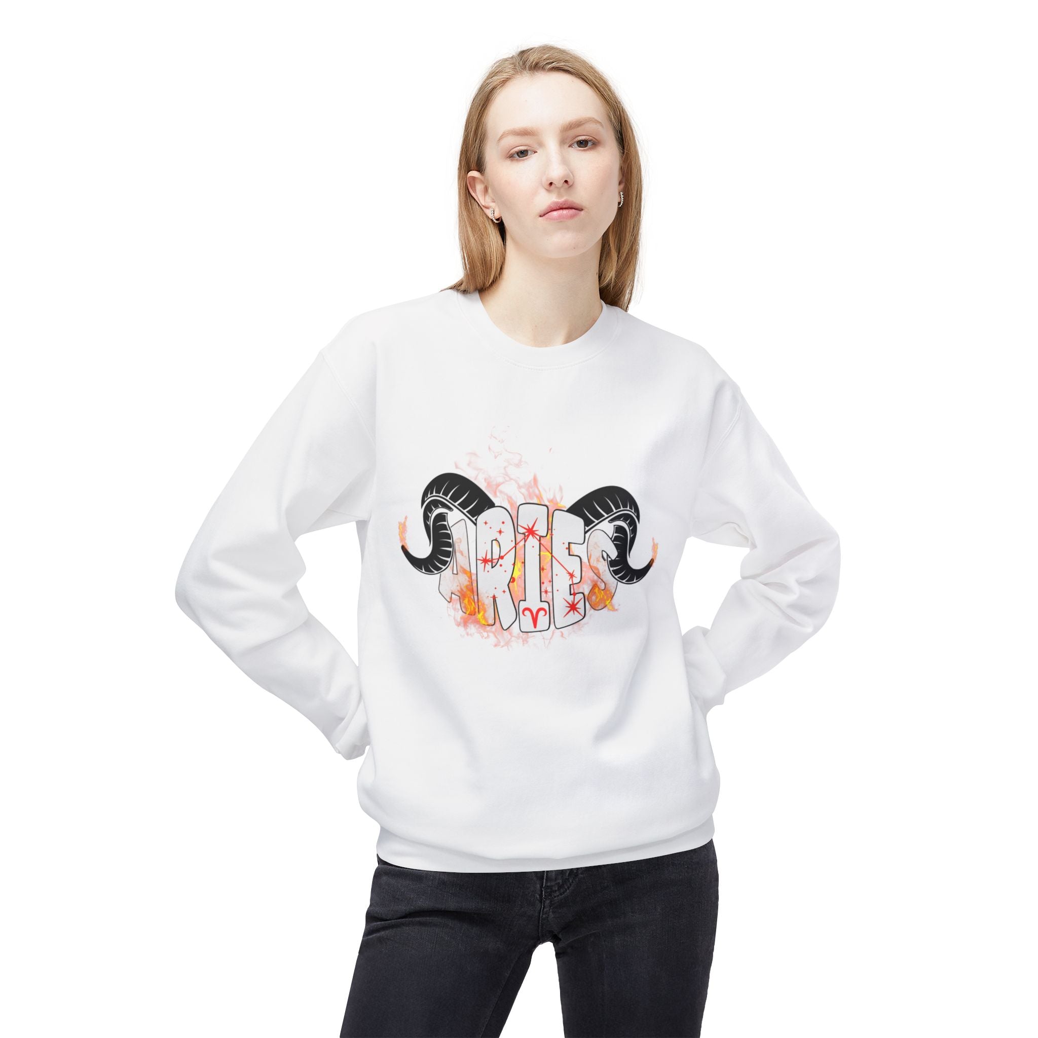 Aries on Fire Unisex Crewneck Sweatshirt