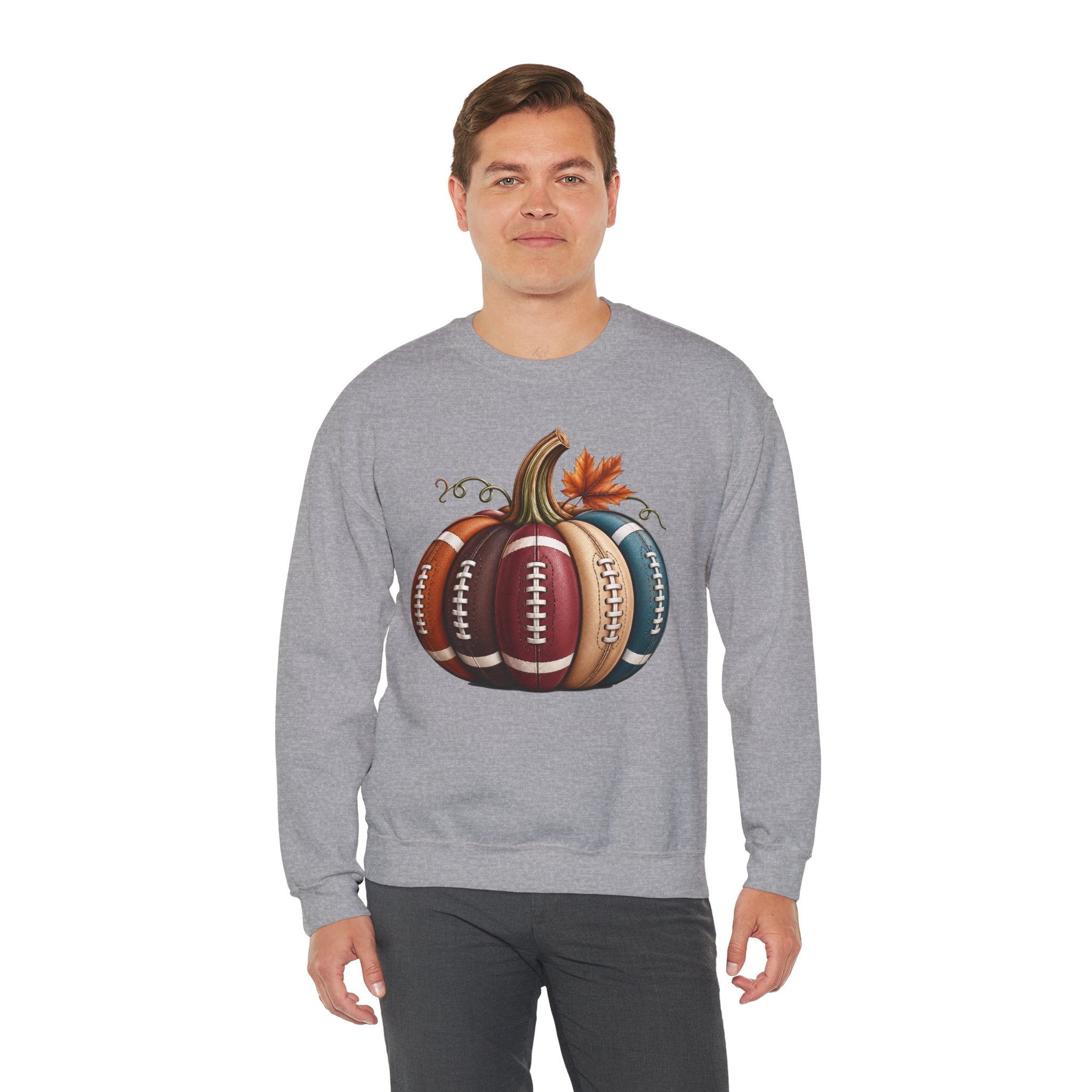 Fall Football Pumpkin Crewneck Sweatshirt