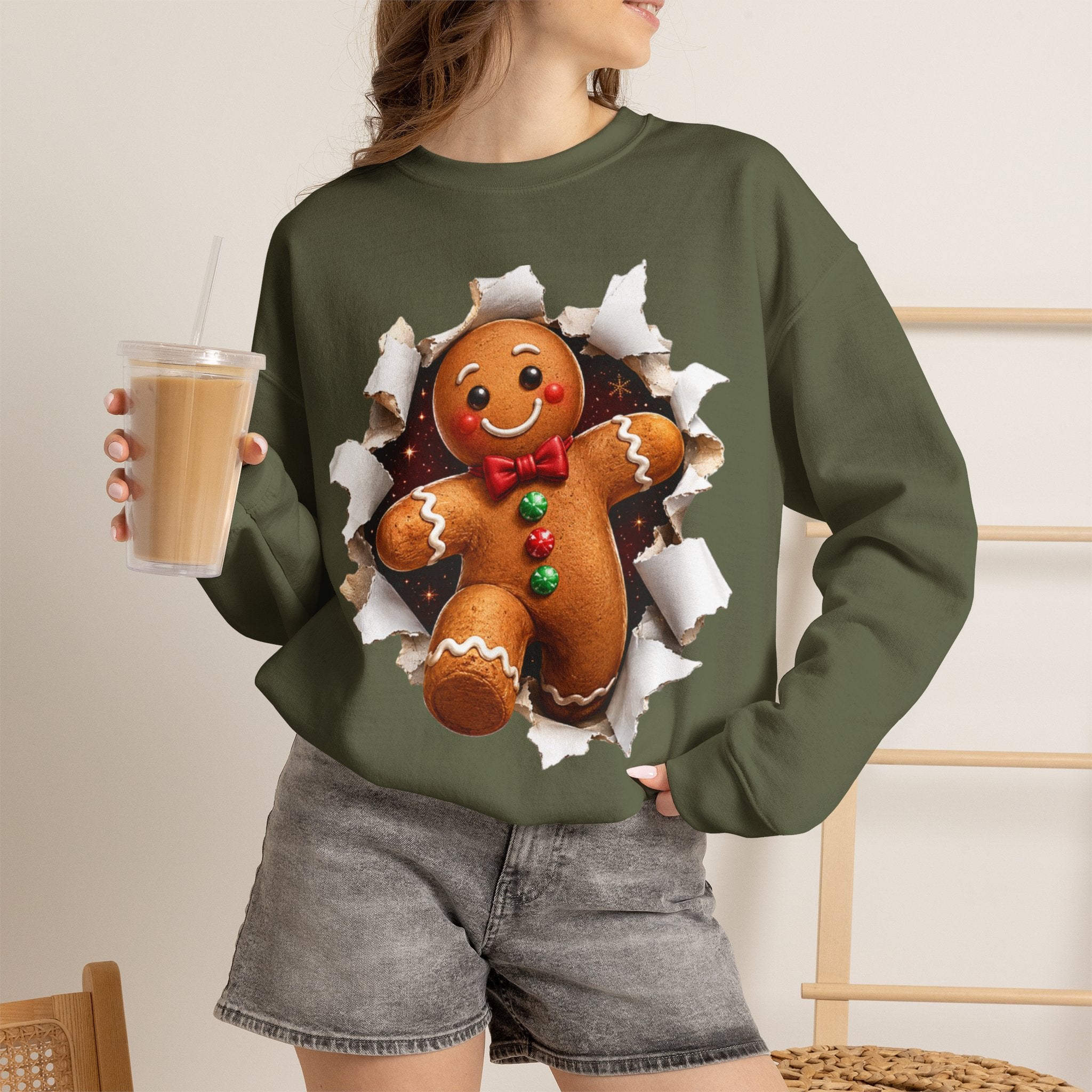 Gingerbread Man Christmas Crewneck Sweatshirt